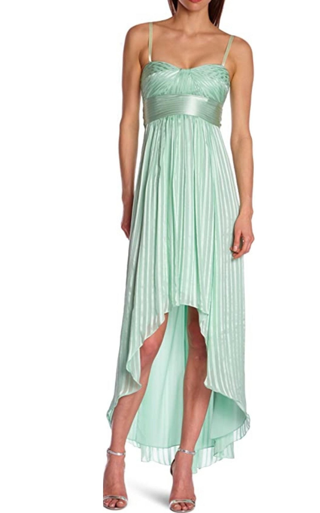 BCBGMAXAZRIA Alicia Silk Opaline Green Charmeuse Gown