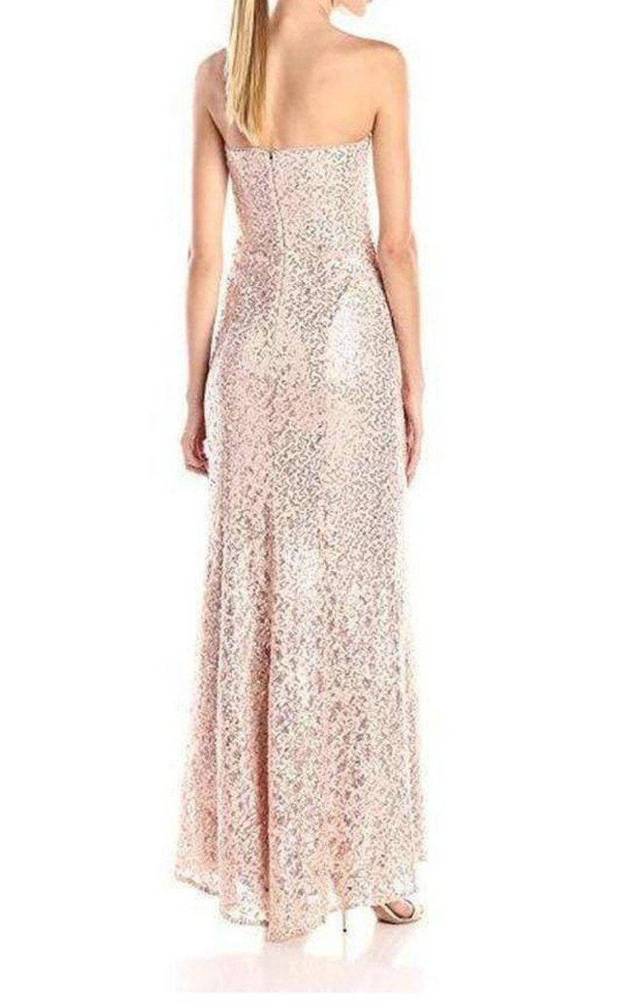 BCBGMAXAZRIA Applique Chiffon Sequinned Cutout Dress - Runway Catalog