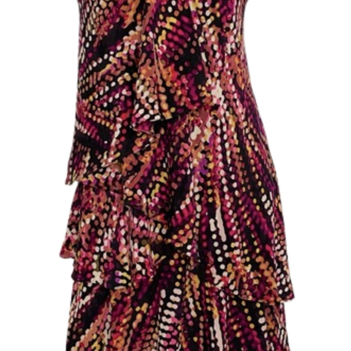 BCBGMAXAZRIA Azalea Tiered Ruffle Silk Dress – Runway Catalog