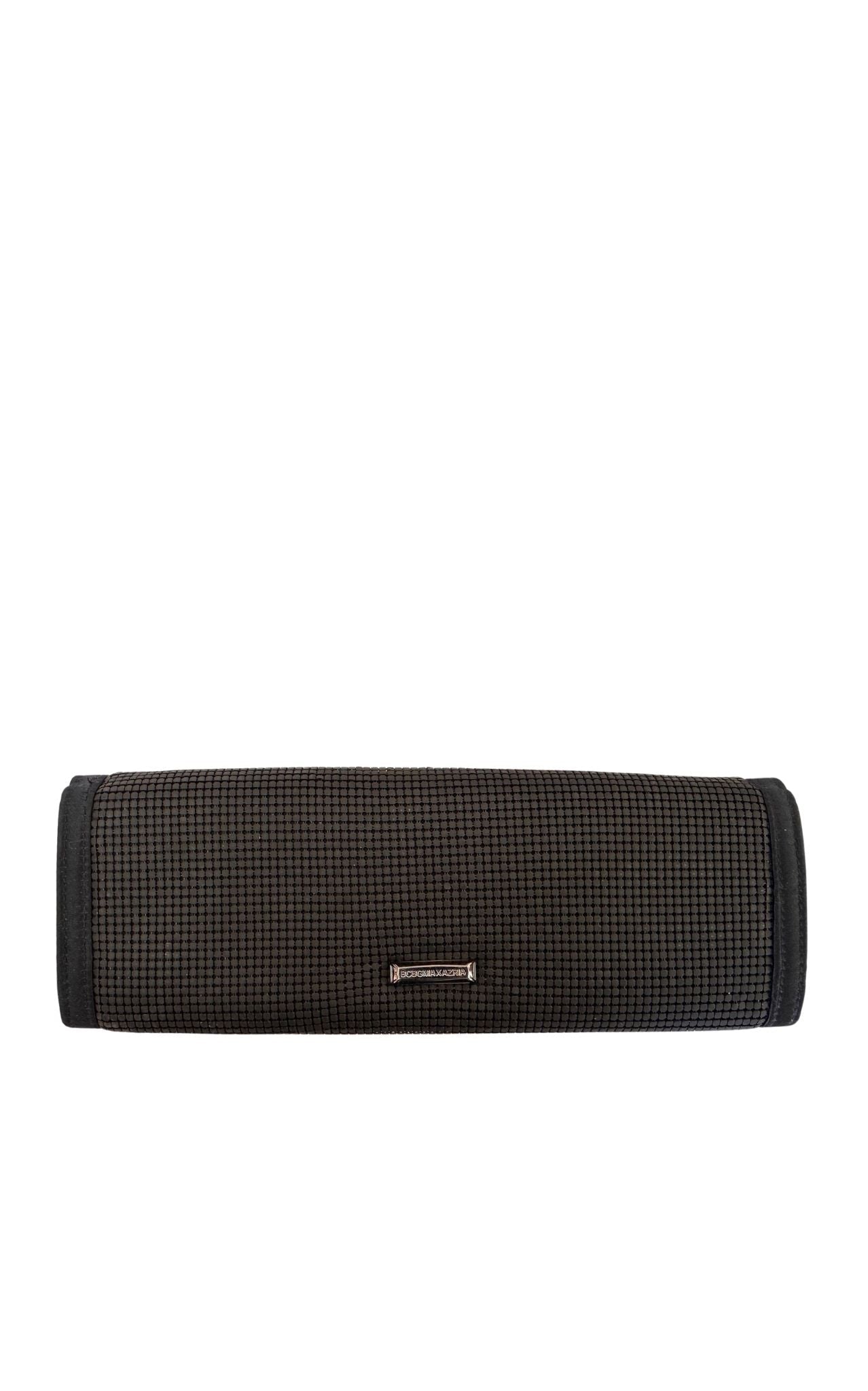 BCBG Max Azria Black Metal Mesh Envelope Clutch