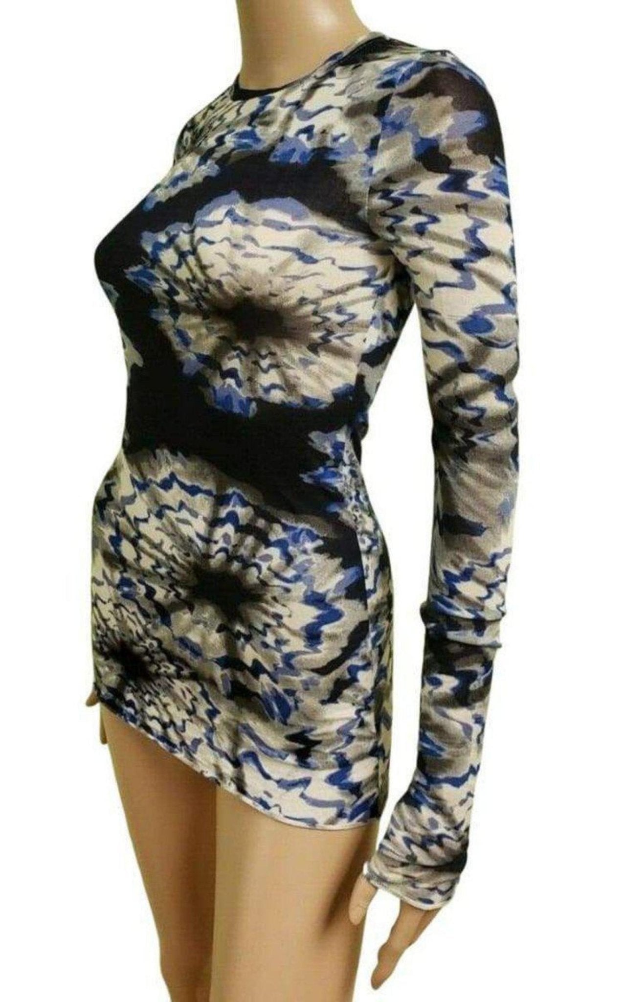 BCBGMAXAZRIA Blue Combo Knit Top - Runway Catalog