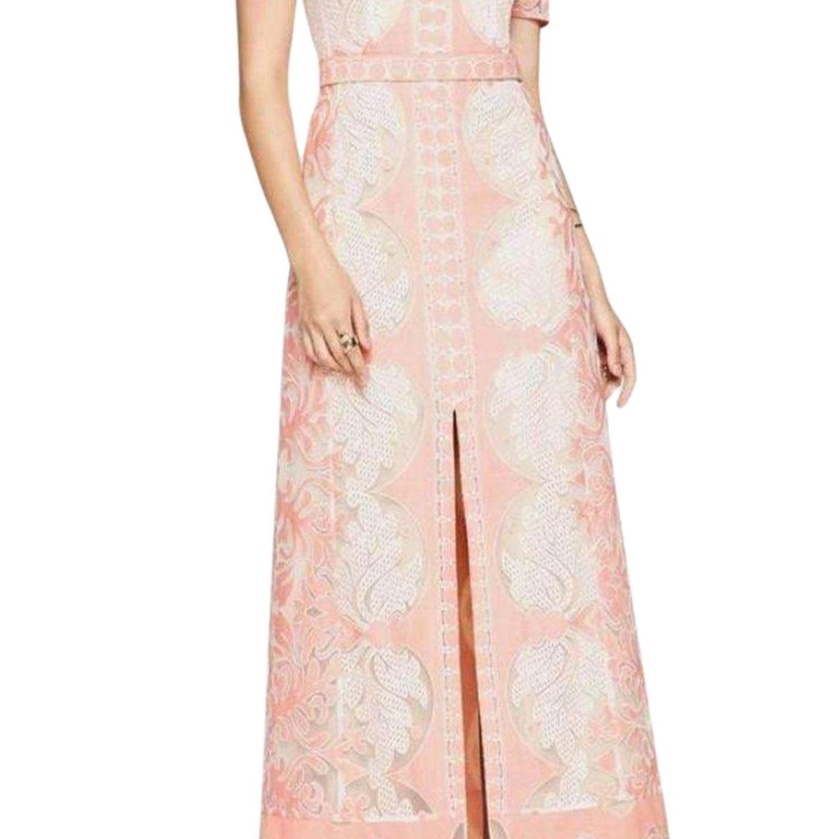 BCBGMAXAZRIA Cailean Short Sleeve Lace Dress BCBGMAXAZRIA Cailean Short Sleeve Lace Dress