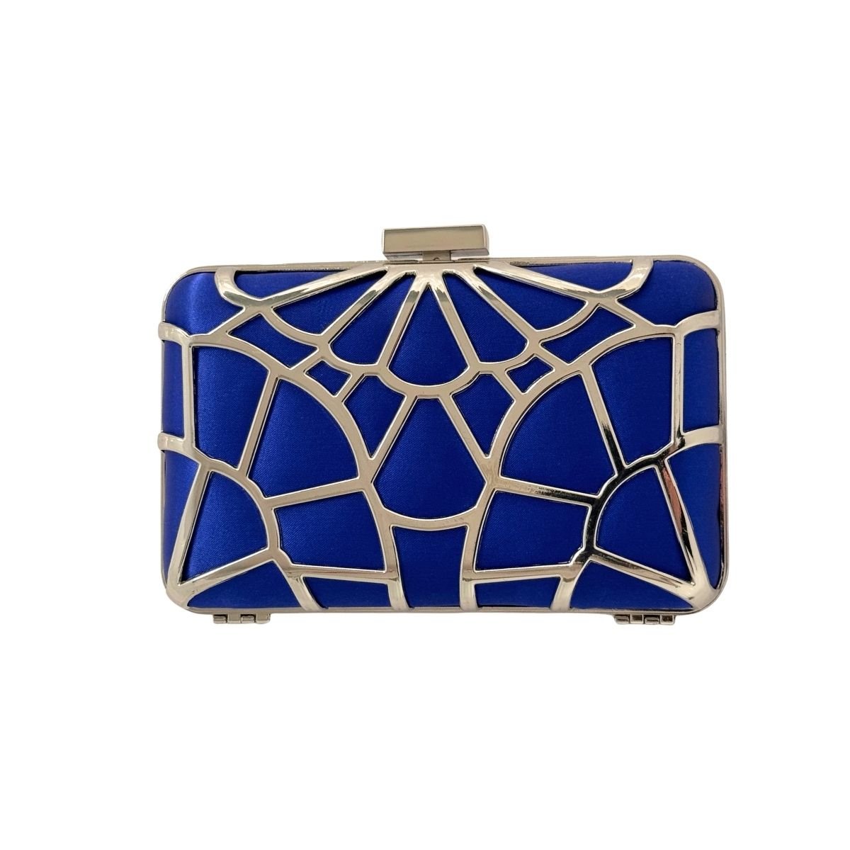 BCBGMAXAZRIA Cobalt Blue Satin Cage Box Clutch - Runway Catalog