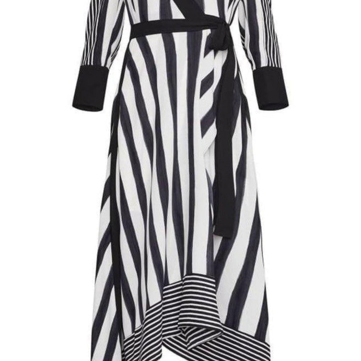 BCBGMAXAZRIA Costa Stripe Faux Wrap Dress – Runway Catalog