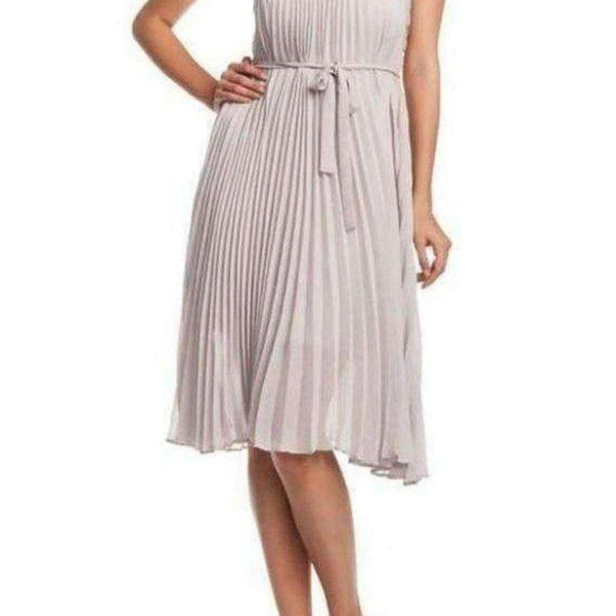 pleated cocktail dress bcbg Printed Pleated Dress Seafoam Floating Ribbons / 2