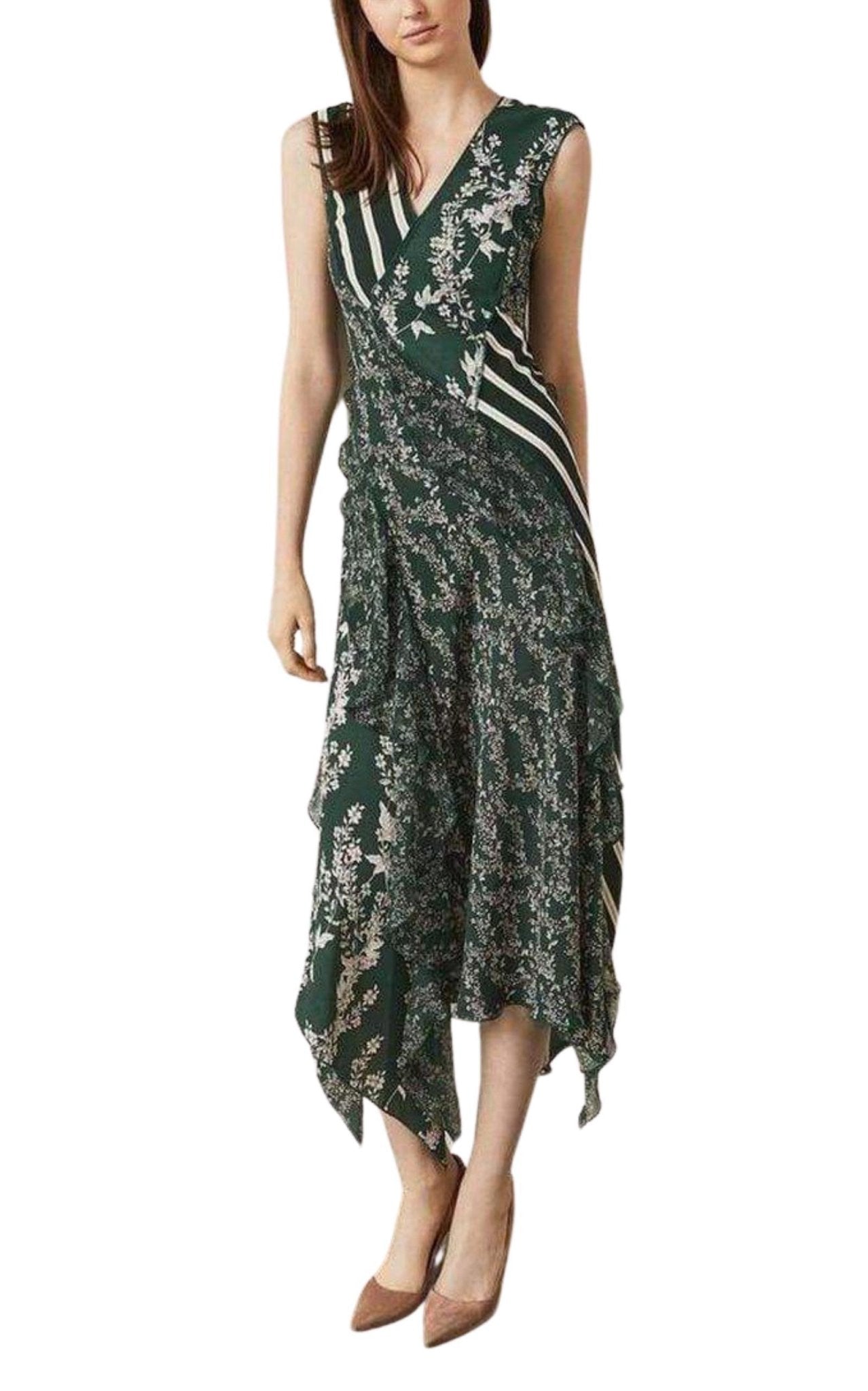 BCBGMAXAZRIA Floral Blooms Asymmetrical Dress - Runway Catalog
