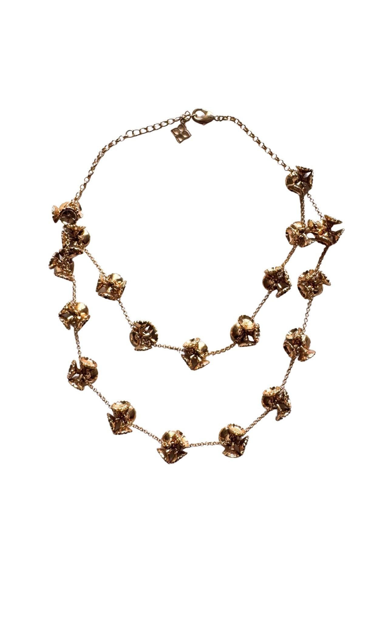 BCBGMAXAZRIA rose gold floral charm necklace