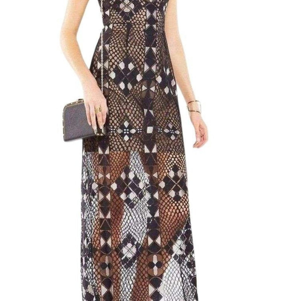 BCBGMAXAZRIA Geometric Lace Maxi Dress – Runway Catalog