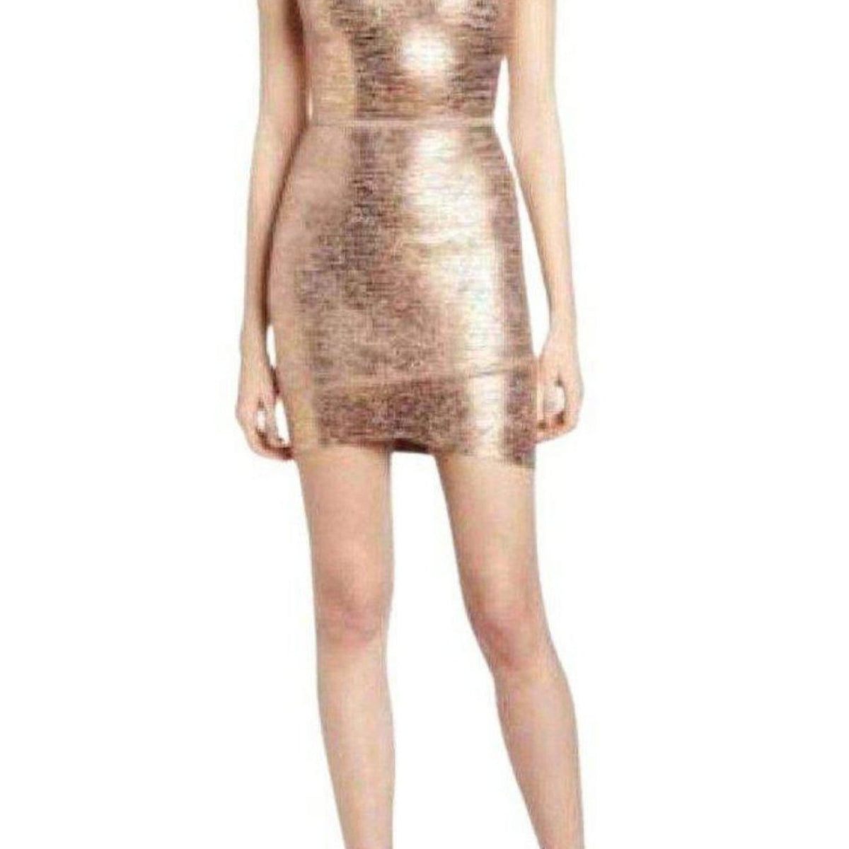 BCBGMAXAZRIA Gisela Criss Cross Foil Print Bodycon Dress