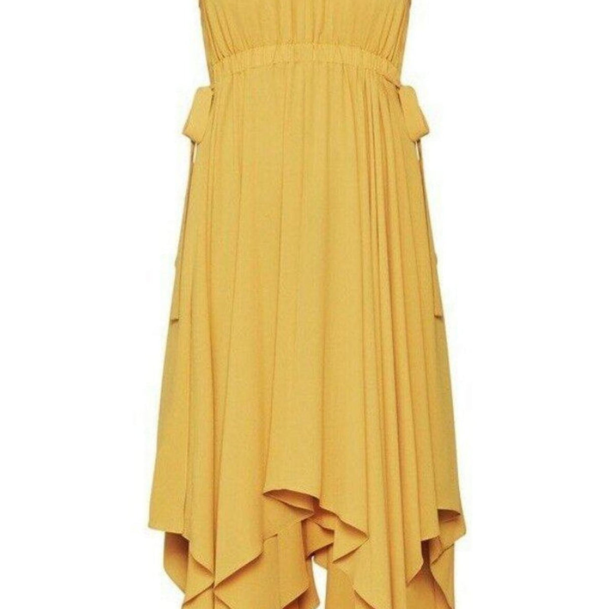 bcbg yellow ruffle dress BCBGMAXAZRIA Handkerchief Hem Dress