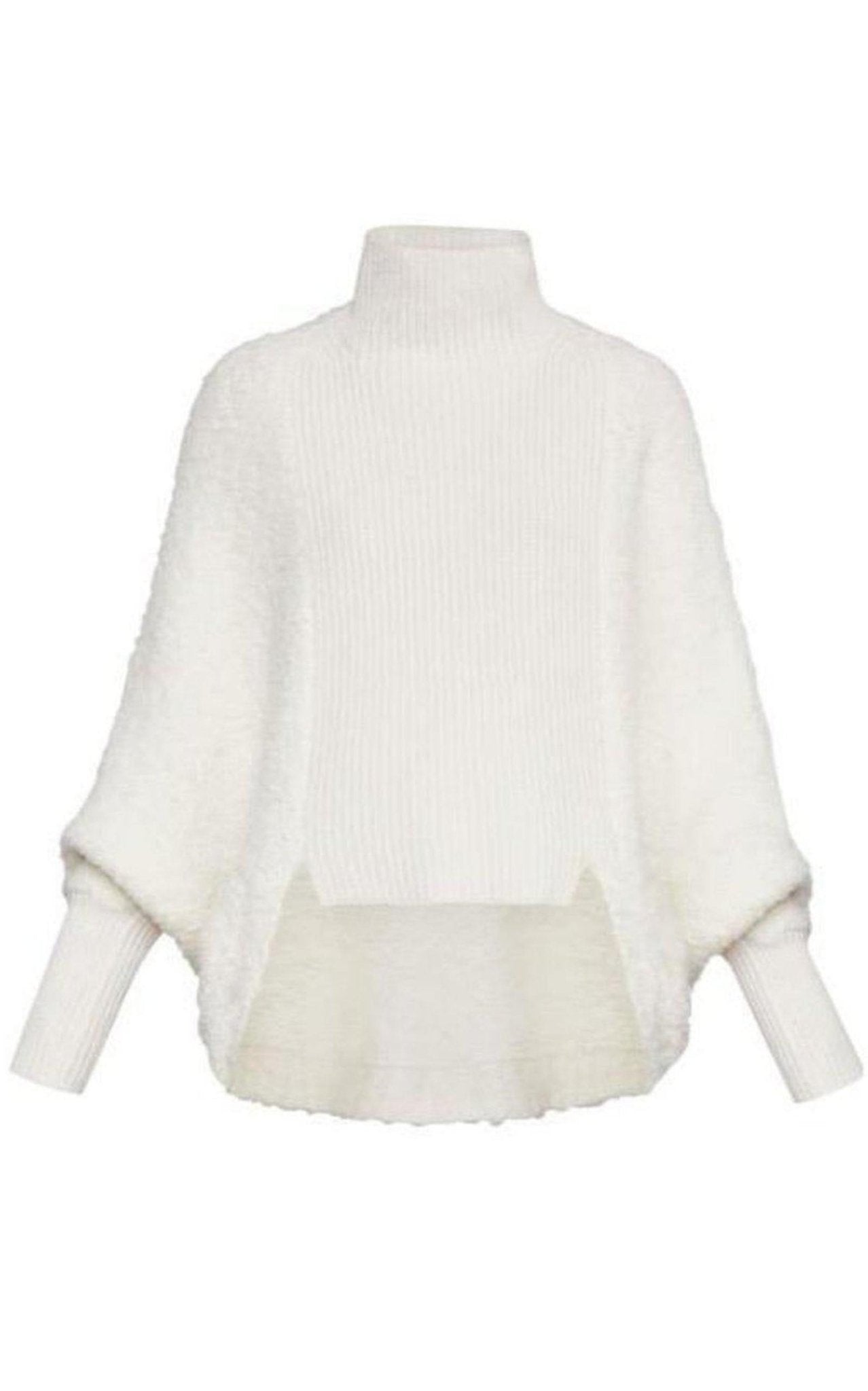 BCBGMAXAZRIA High - Low Turtleneck Merino Blend Sweater - Runway Catalog