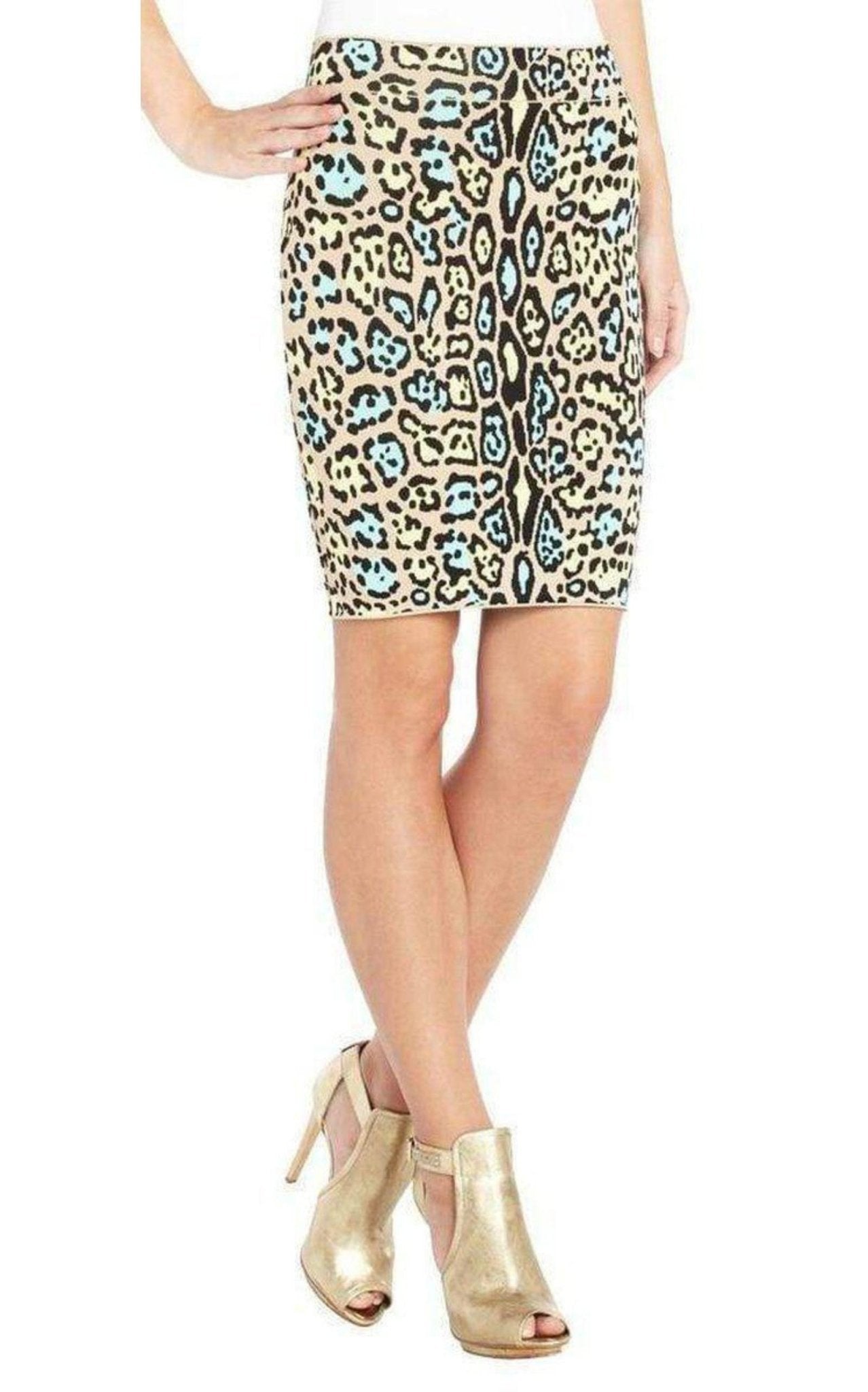 BCBGMAXAZRIA Lucine Leopard Print Pencil Skirt - Runway Catalog