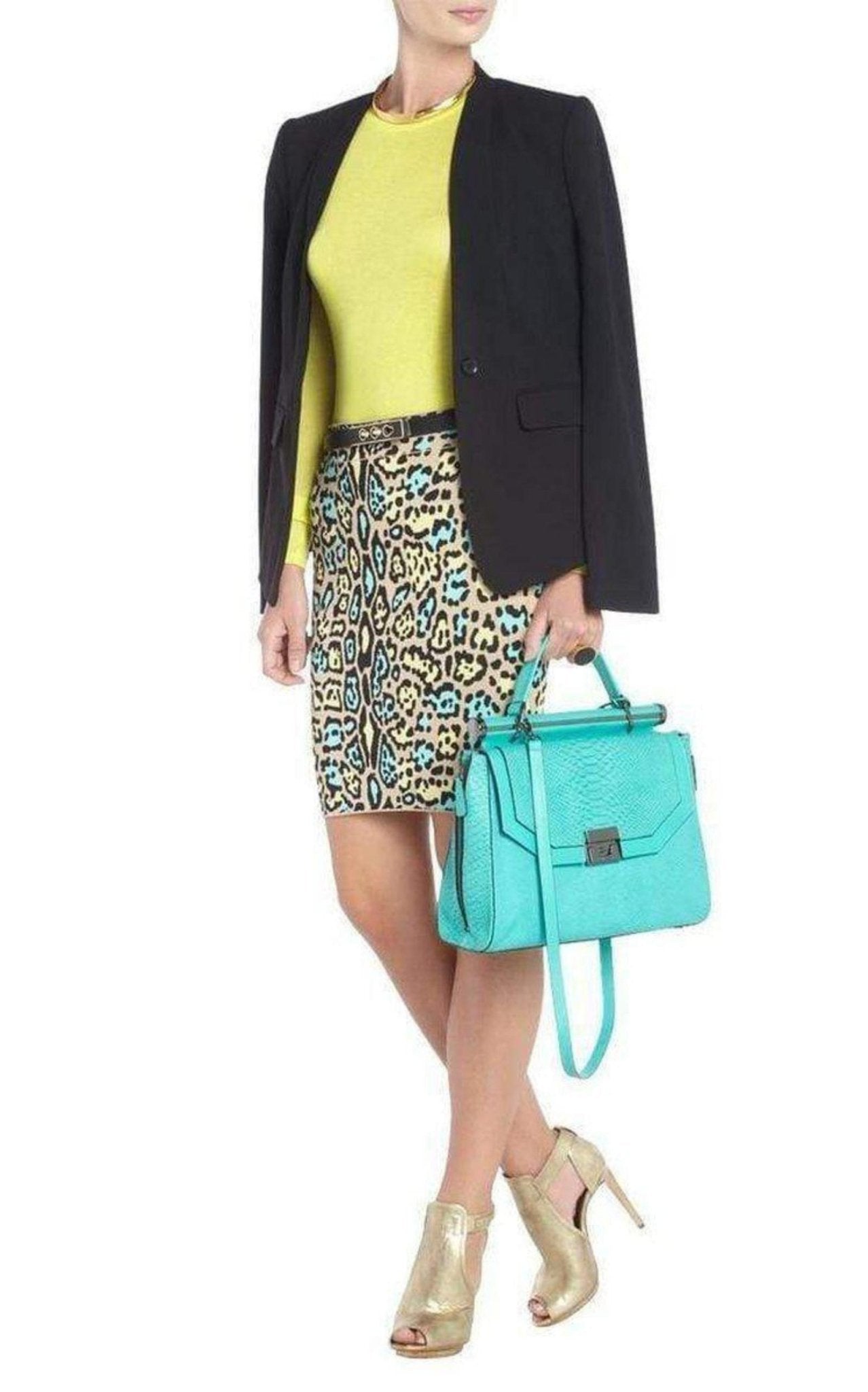 BCBGMAXAZRIA Lucine Leopard Print Pencil Skirt - Runway Catalog