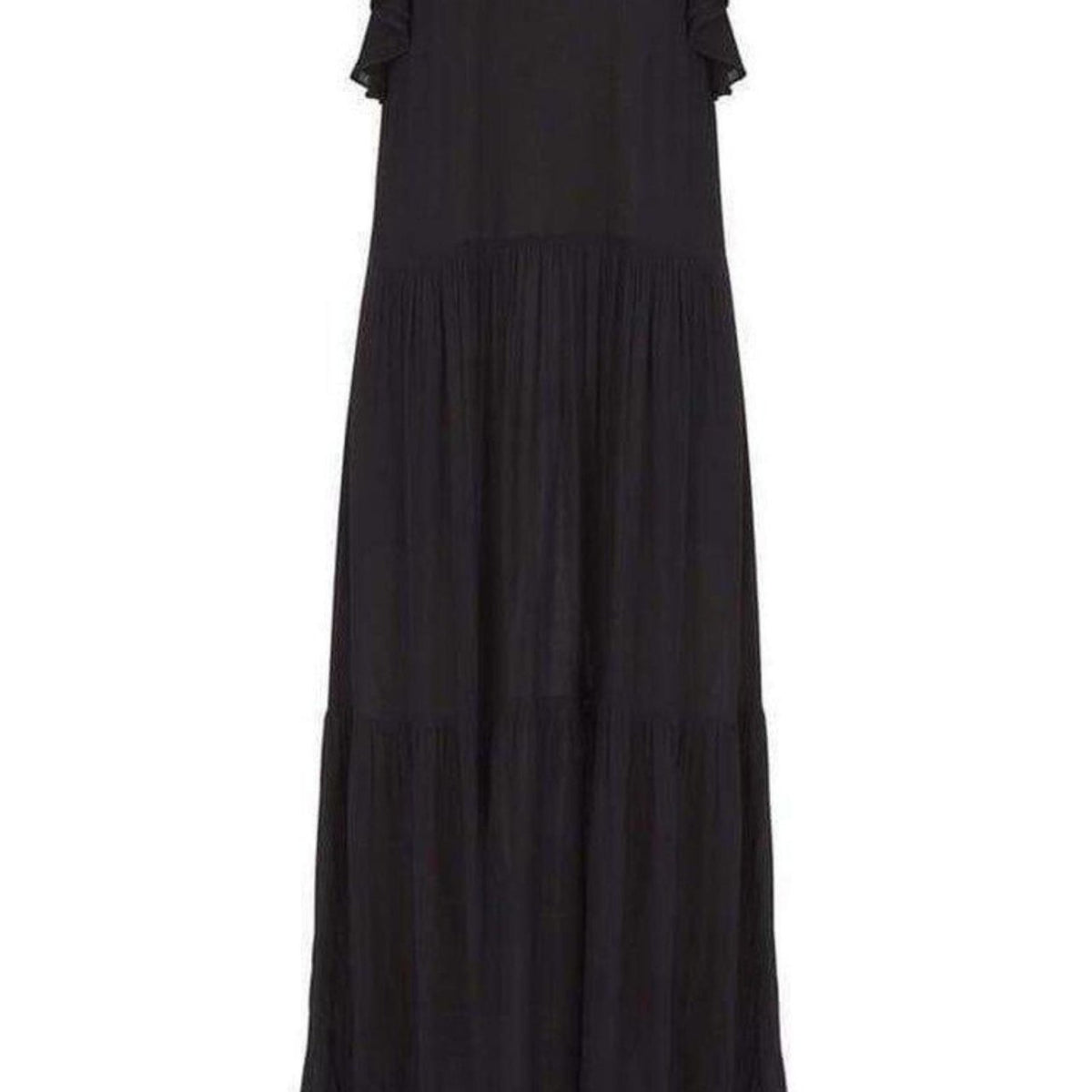 BCBGMAXAZRIA Lyndsy Flutter Sleeve Cutout Embroidered Maxi Dress