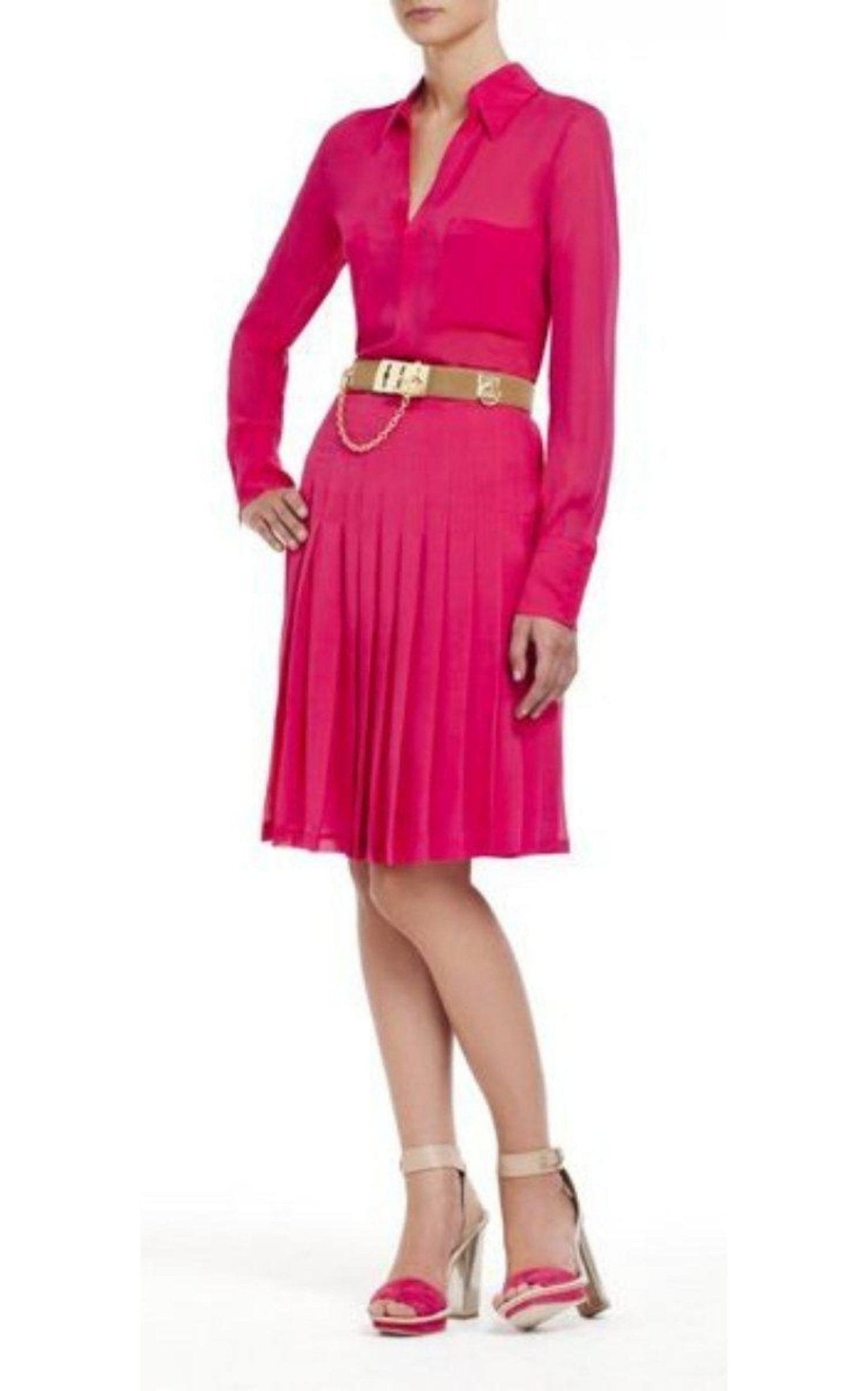 BCBGMAXAZRIA Pleated Chiffon Skirt - Runway Catalog