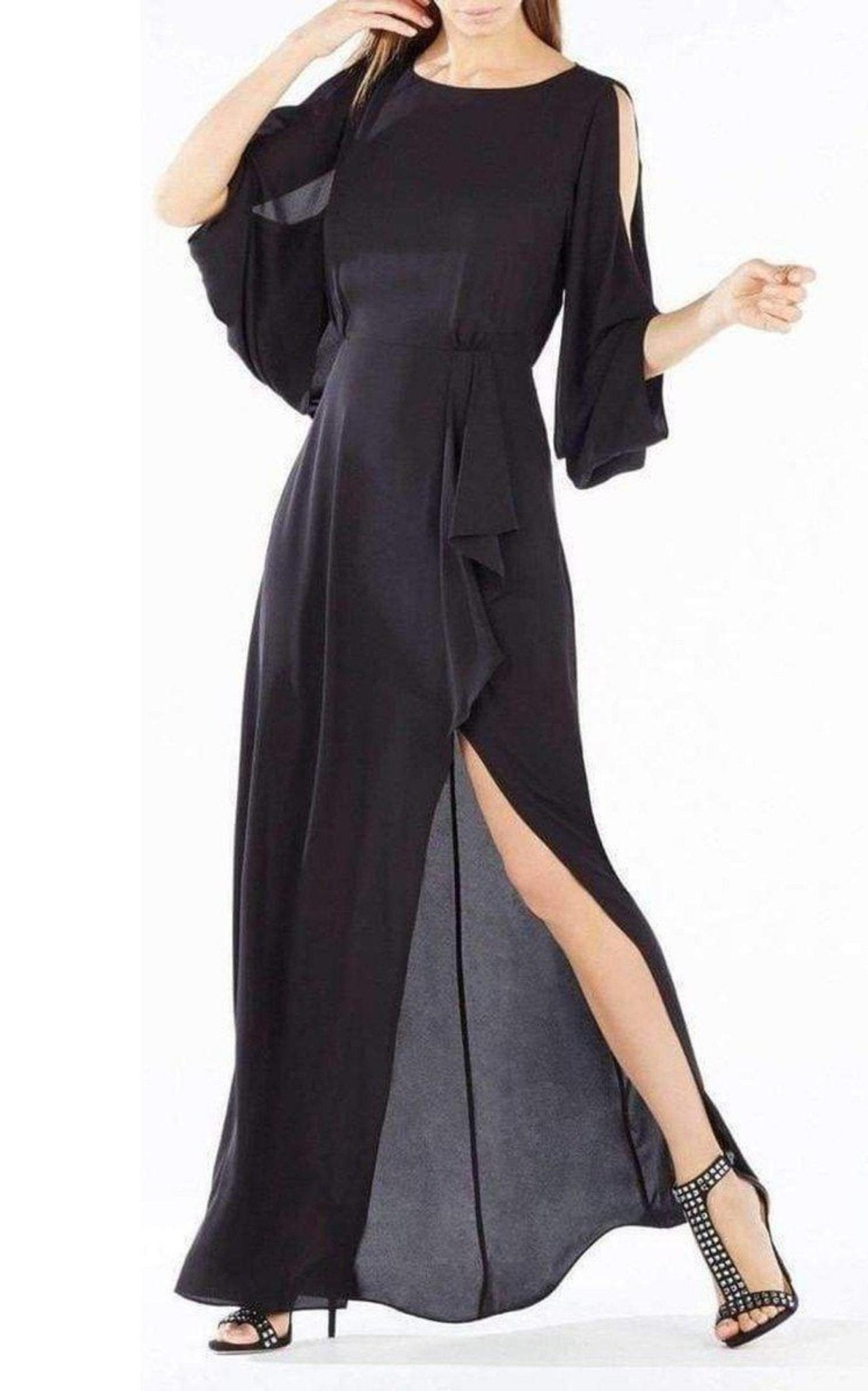 BCBGMAXAZRIA Rayah Sequin Embroidered Draped Gown - Runway Catalog