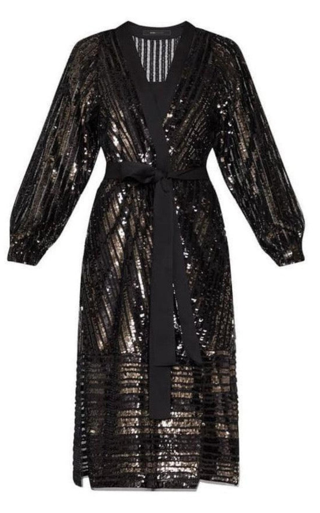 BCBGMAXAZRIA Sequin Wrap Dress - Runway Catalog