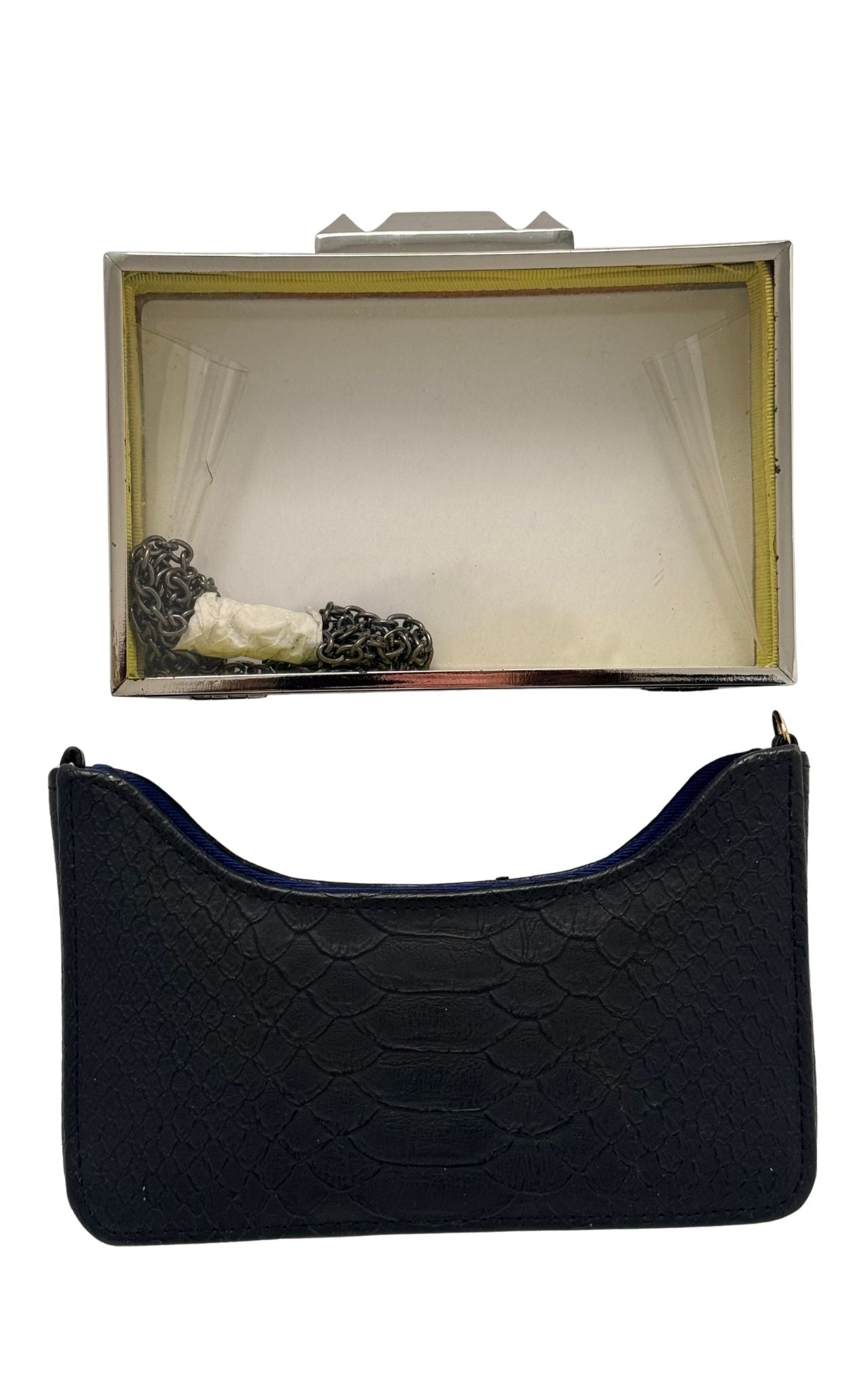 BCBG Max Azria Shell Transparent Frame Clutch
