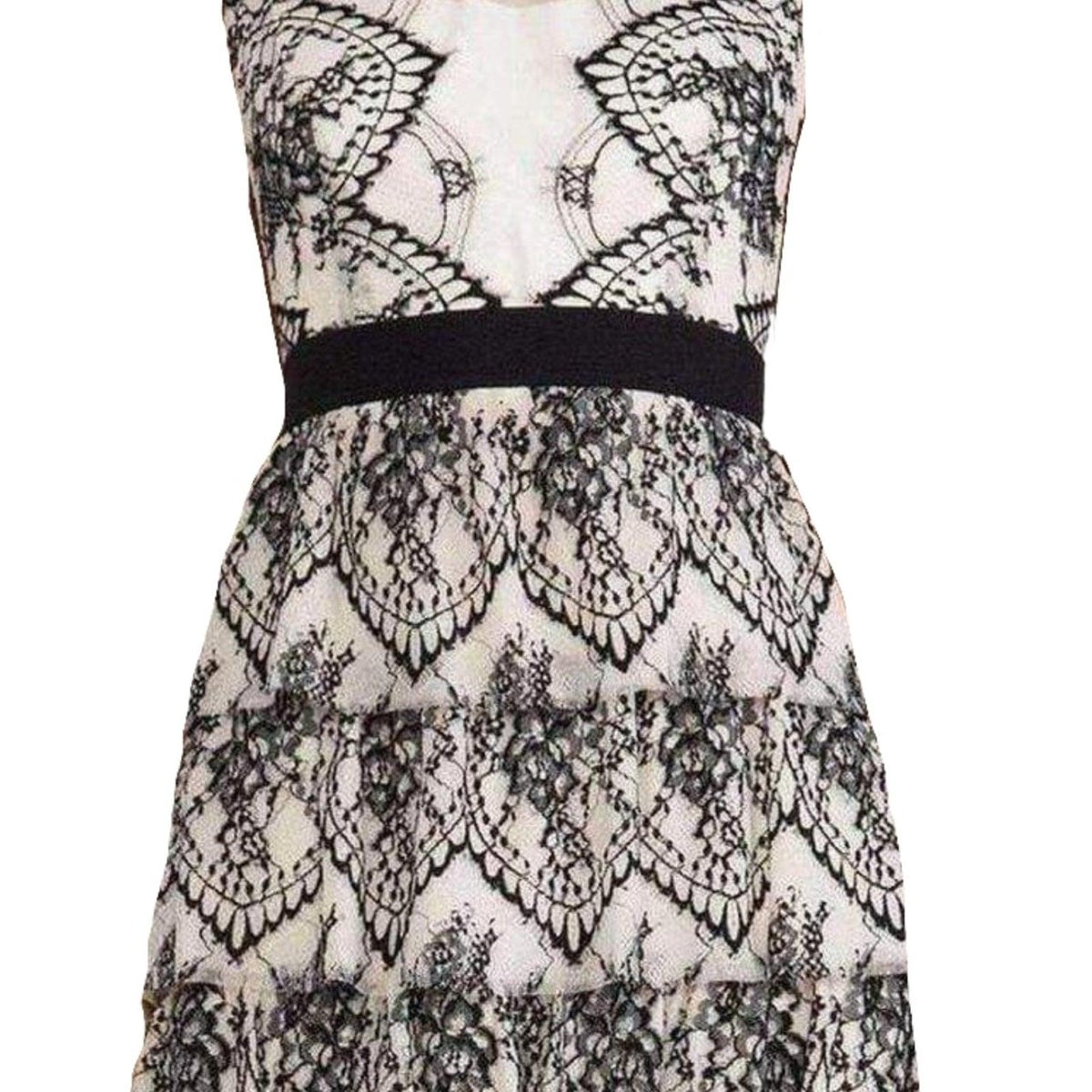 BCBGMAXAZRIA Sleeveless Scalloped Lace Dress – Runway Catalog