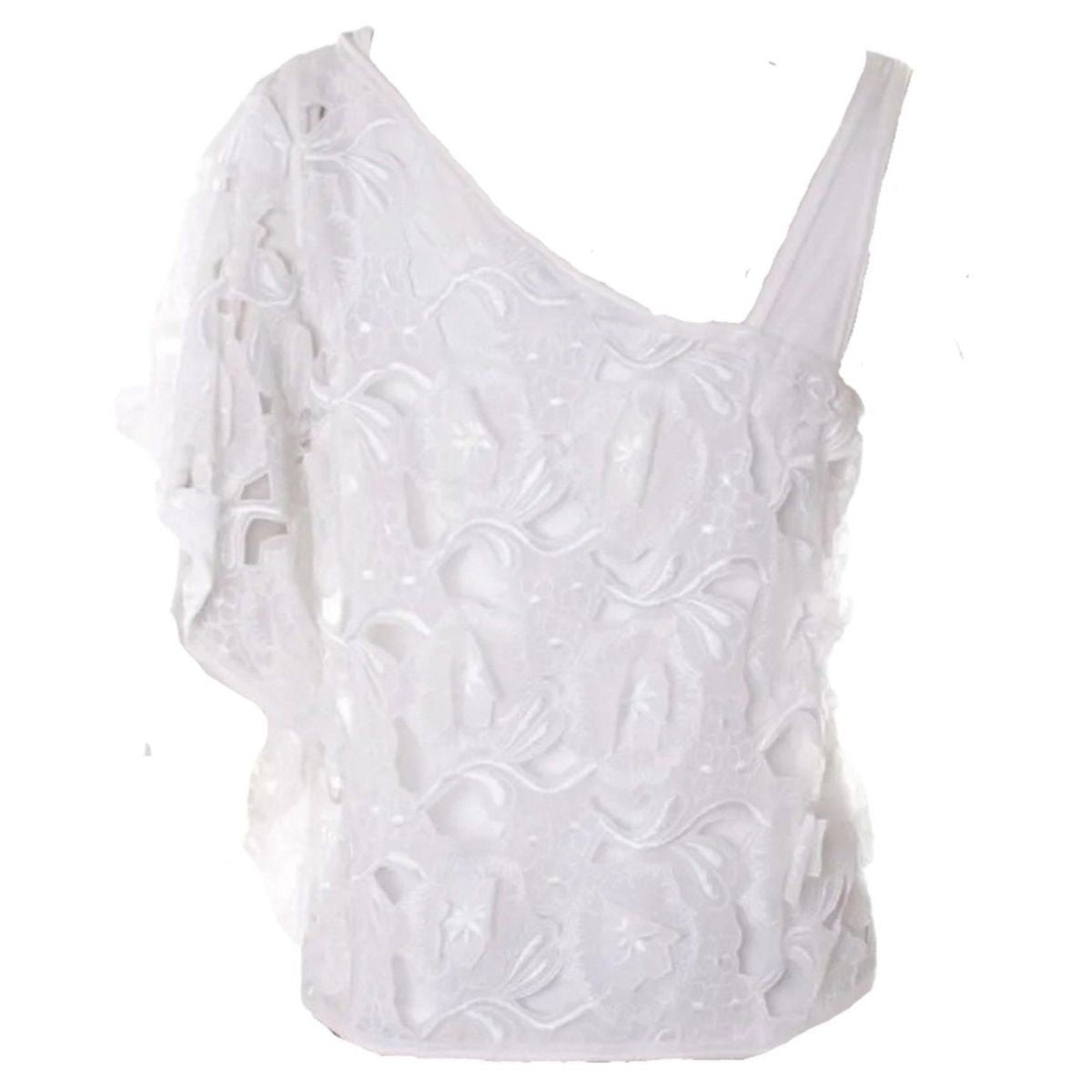 BCBGMAXAZRIA Ulla Asymmetrical Embroidered Top - Runway Catalog