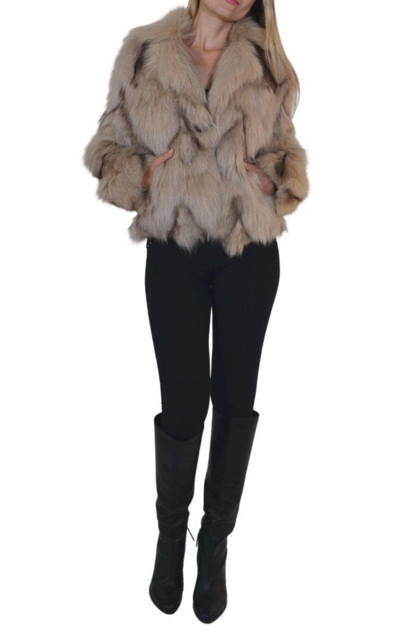 BCBGMAXAZRIA White Fox Coat - Runway Catalog