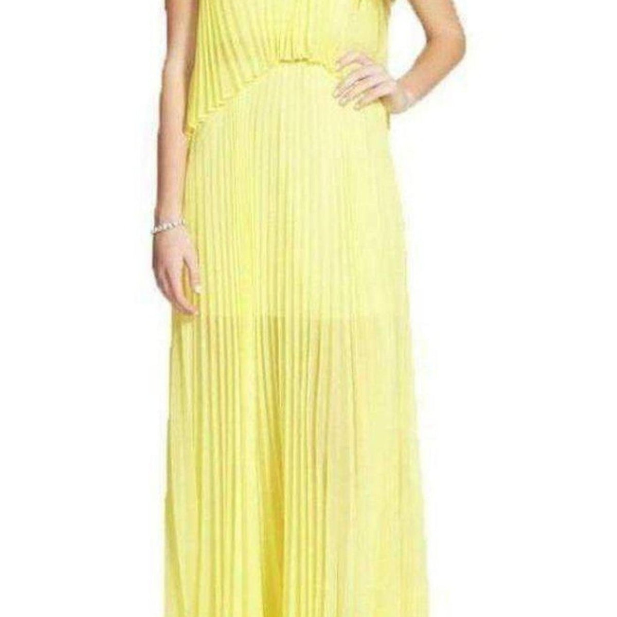 green emerald velvet dress Yellow BCBGMAXAZRIA Jenine Neon High Split Pleated Skirt Maxi Dress –  Runway Catalog