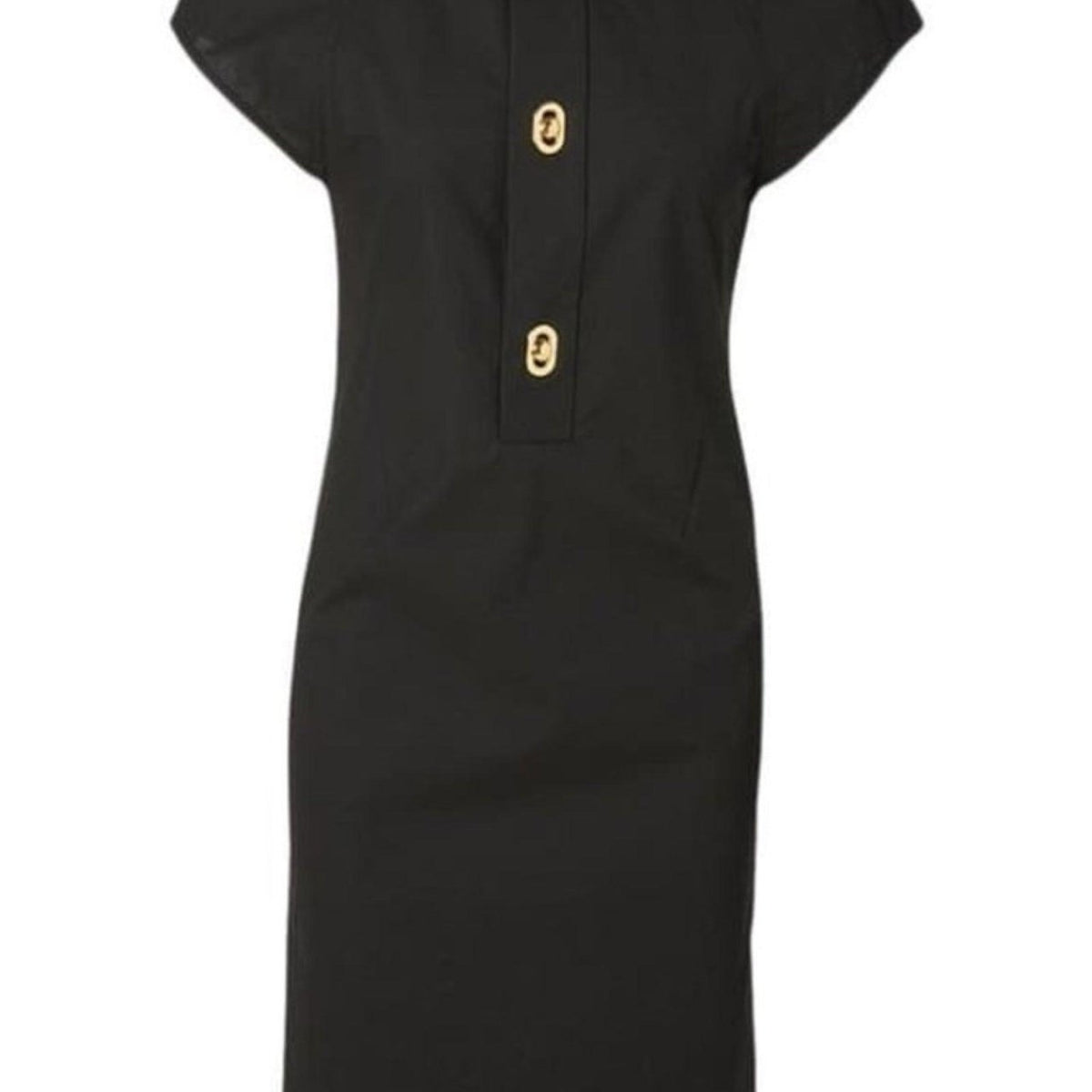 slim fit dress slacks Taru Button-Front Mini Dress in Sepia Brown/Gold main image 0