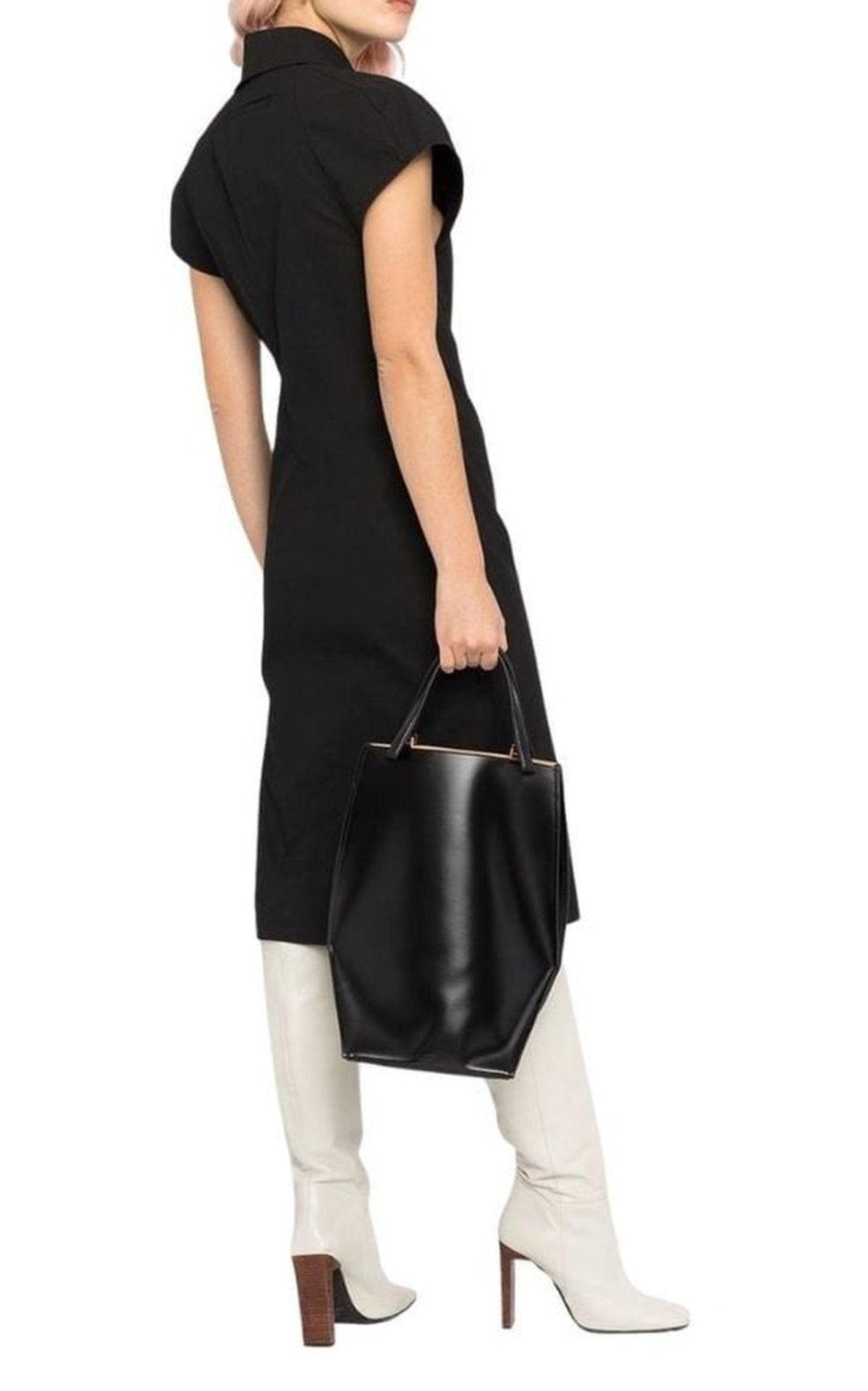 Bottega Veneta Button - detailed Cotton - blend Midi Shirt Dress - Runway Catalog