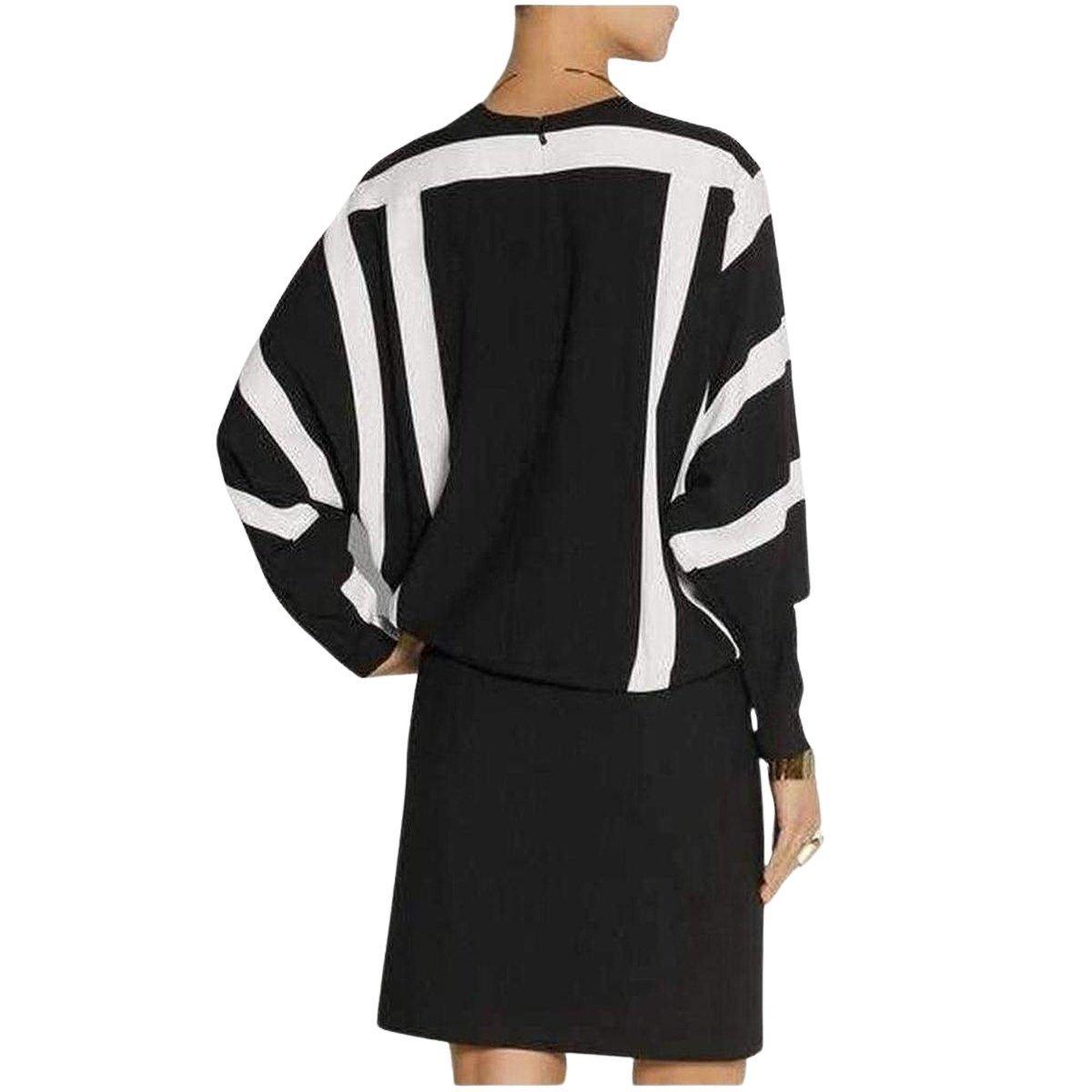 Chloe Black and White Monochrome Crepe Shift Dress - Runway Catalog