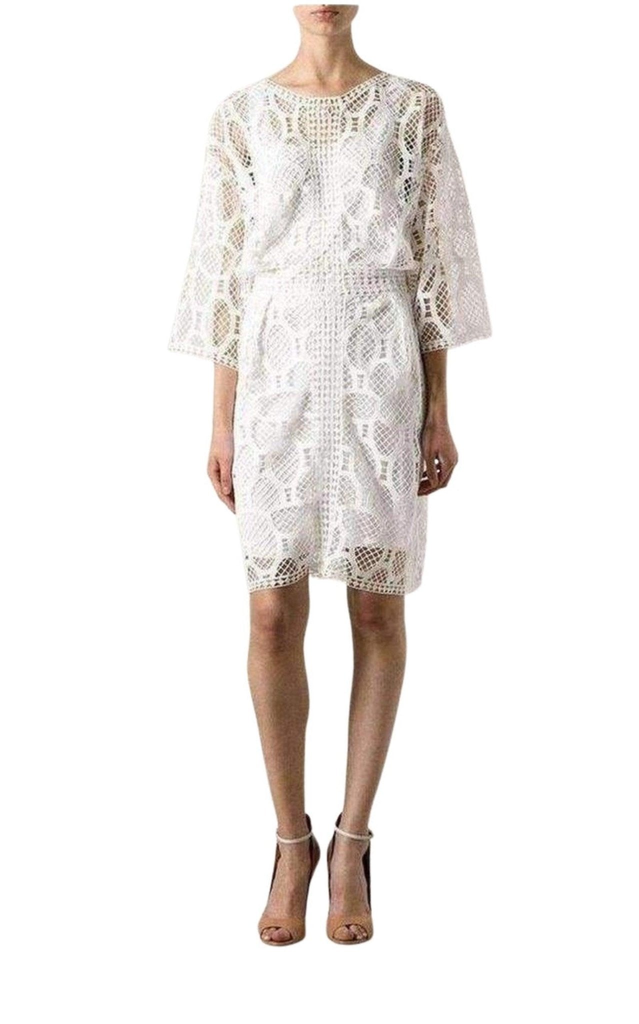 Chloe Crochet Lace Cotton Dress - Runway Catalog