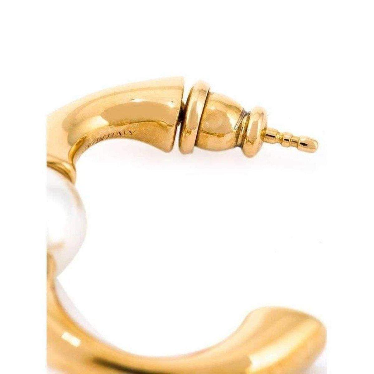 Chloe Darcey Swarovski Pearls Plated Brass Half Hoop Earrings - Runway Catalog