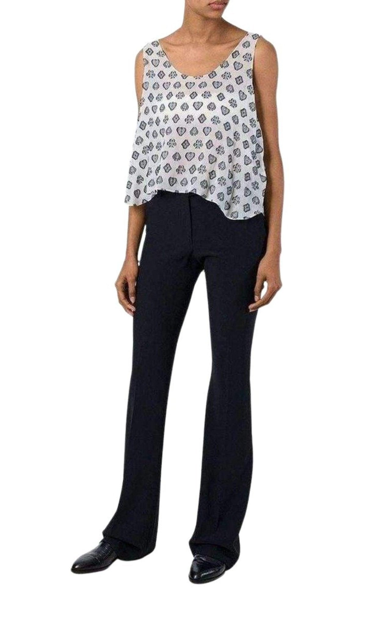 Chloe Fil Coupé Two Overlapping Silk Tops - Runway Catalog