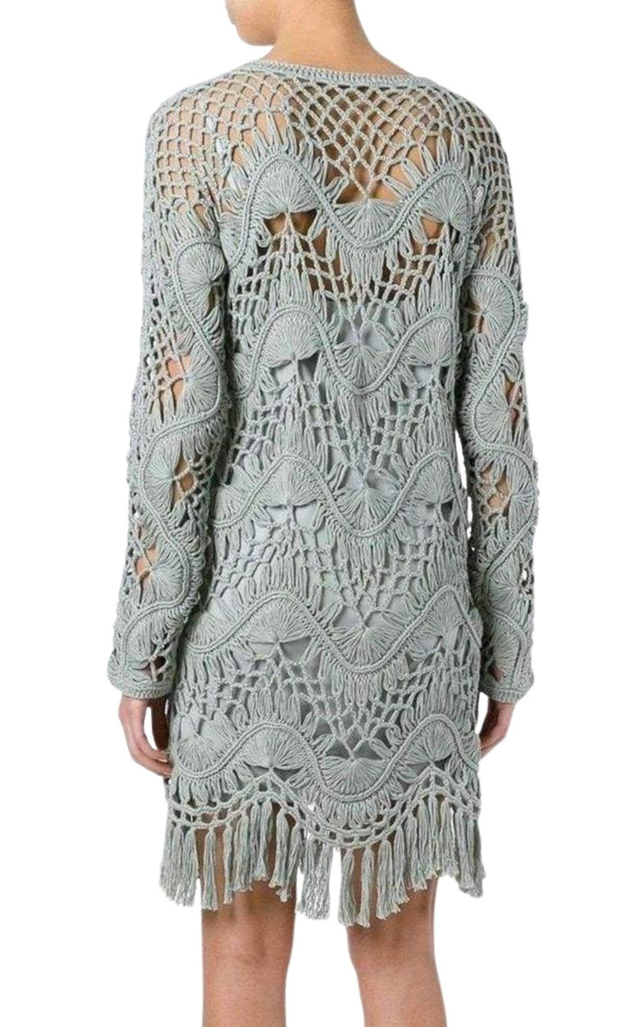 Chloe Fringed Macrame Dress - Runway Catalog