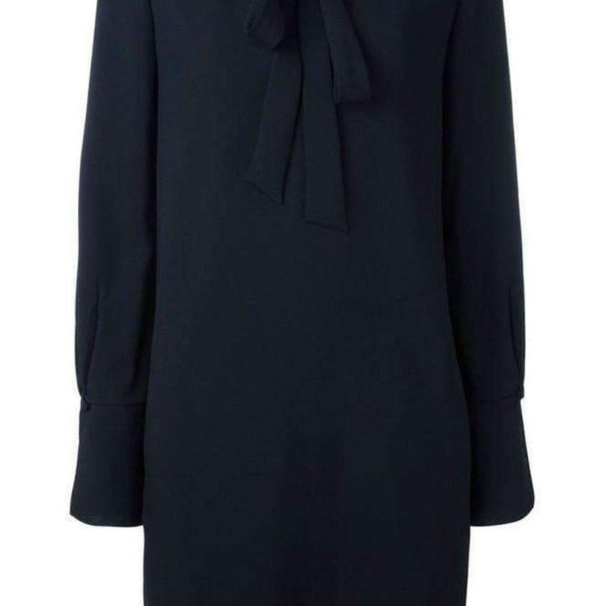 Chloe Neck Tie Shift Black Dress – Runway Catalog