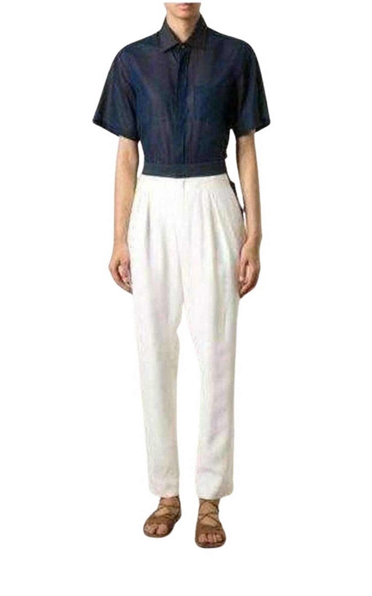 Chloe White Embroidered Cotton Pants - Runway Catalog