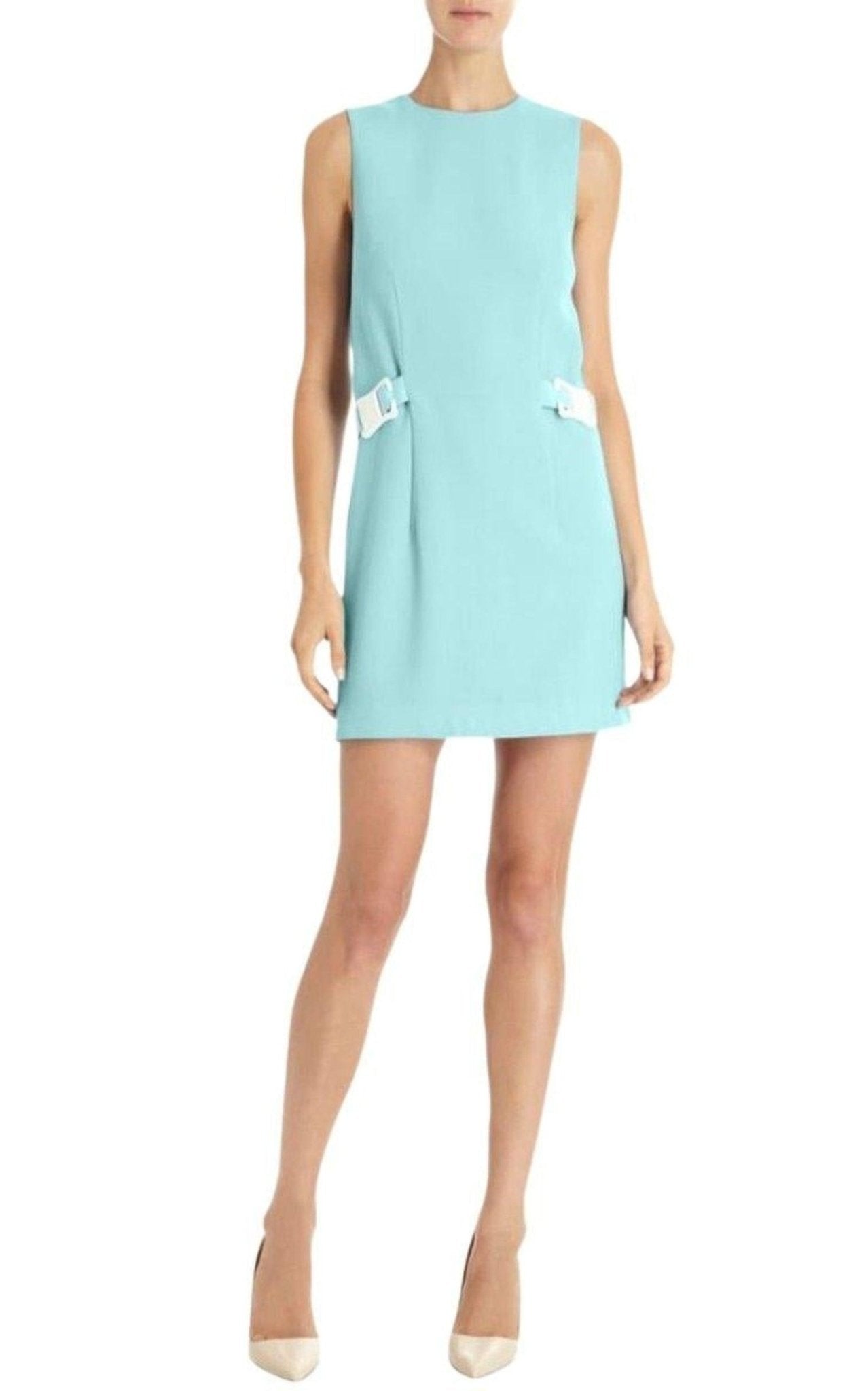 Christopher Kane Double Safety Belt Wool Green Mint Dress - Runway Catalog