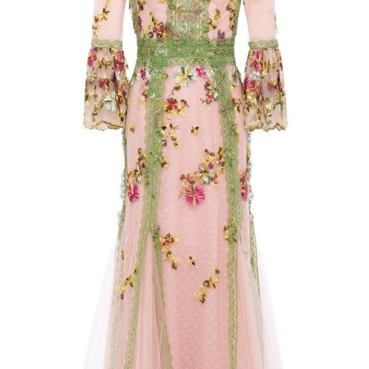 Costarellos Lace-trimmed Embroidered Tulle Gown – Runway Catalog