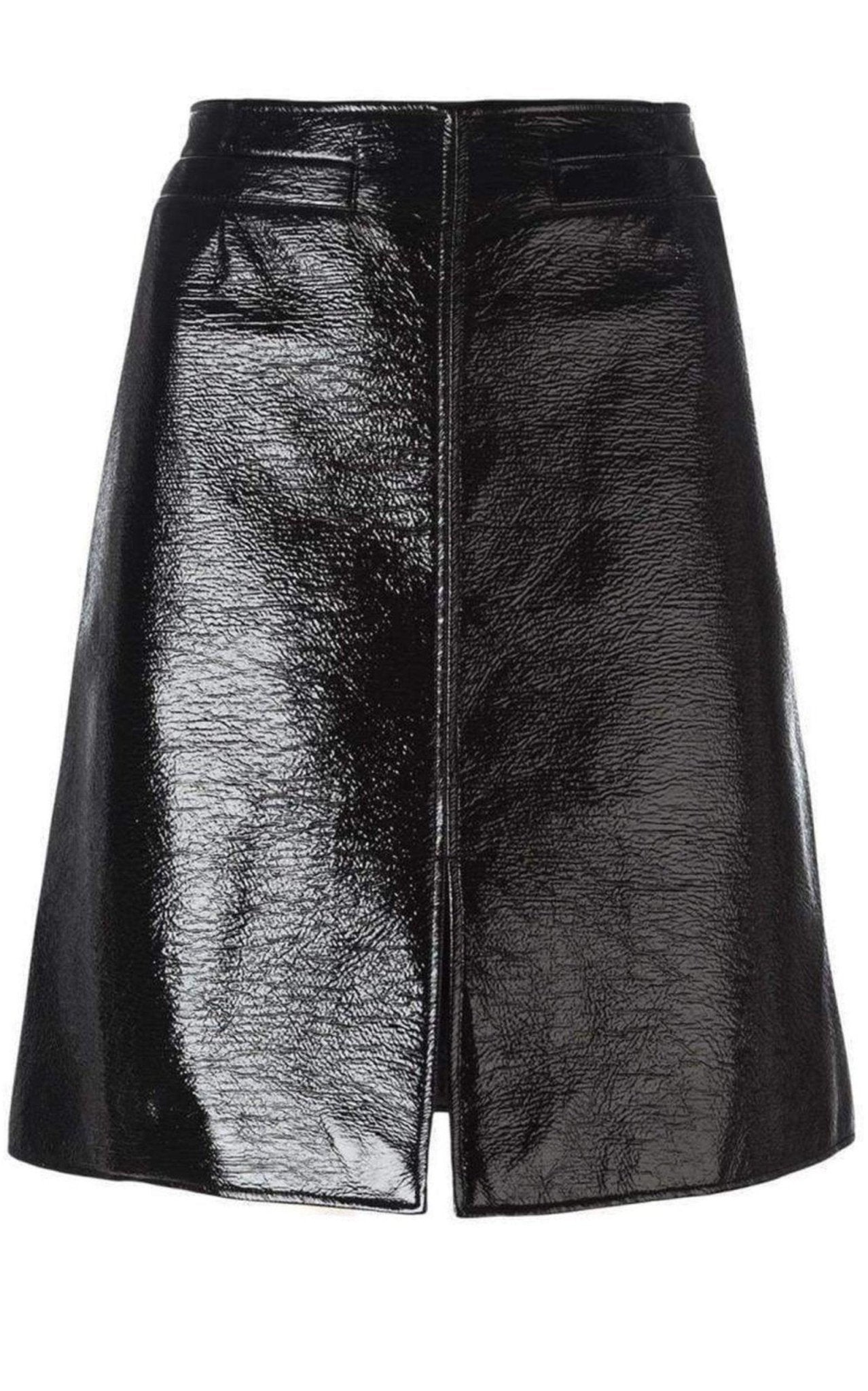 Courreges Black Vinyl A - Line Skirt - Runway Catalog