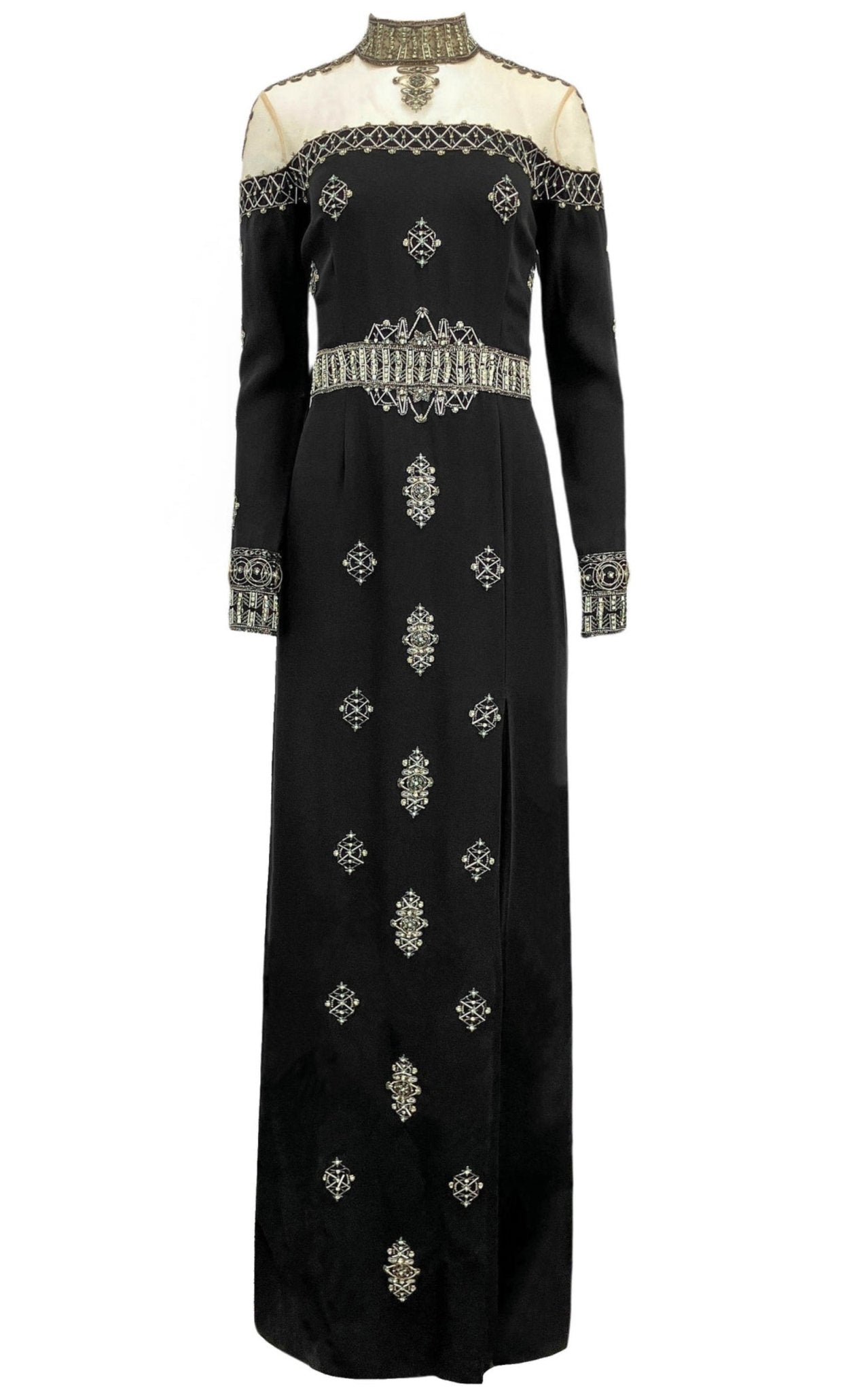 Robe en soie noire ornée de perles Cucculelli Shaheen - Catalogue Runway