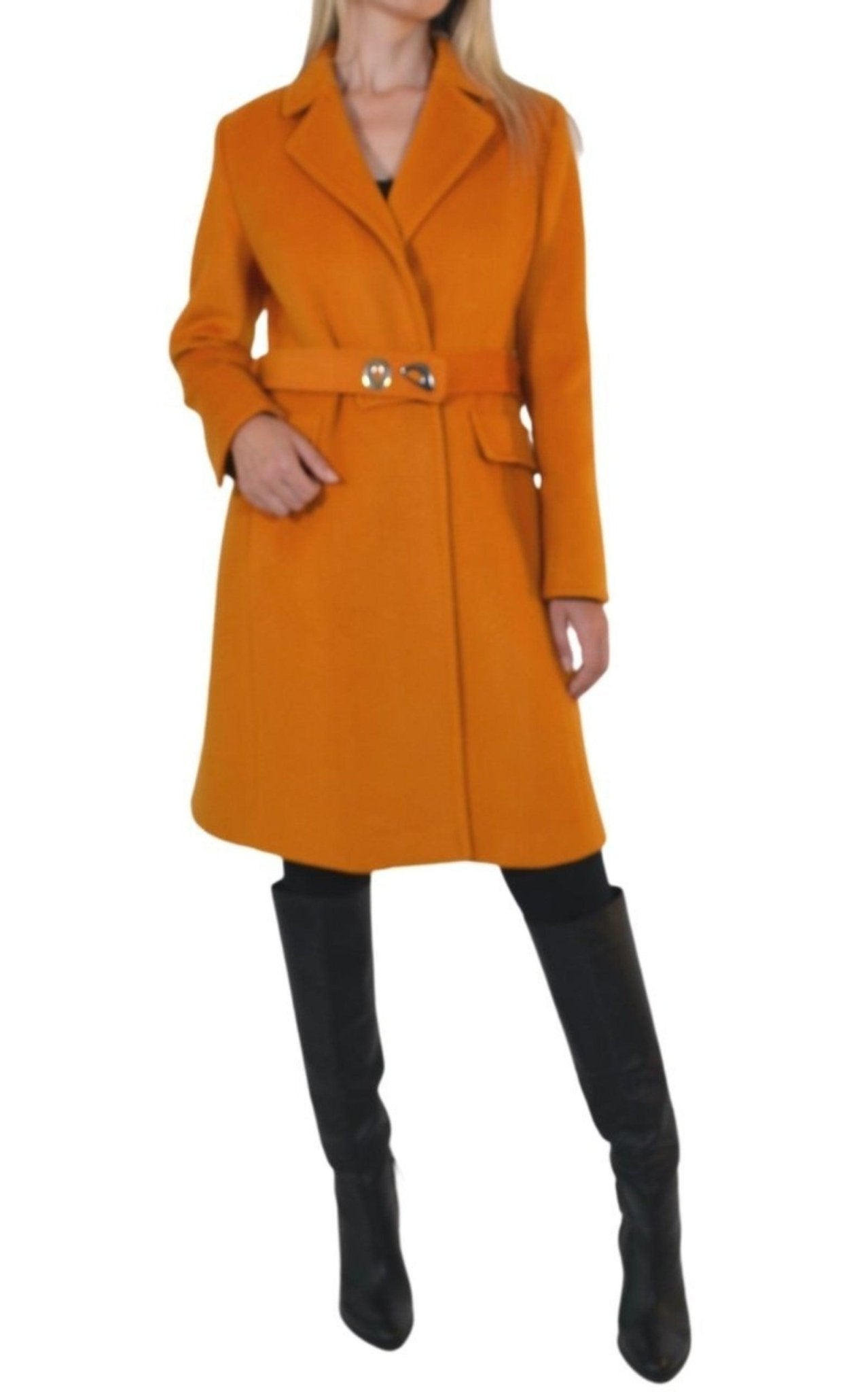 Cult Moda Belted Wool Blend Coat - Runway Catalog