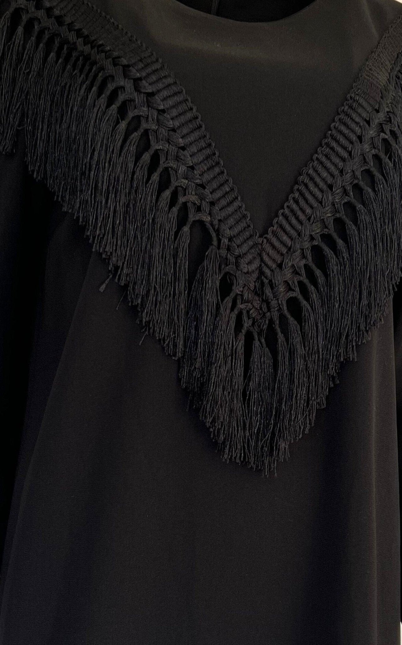 Cult Moda Black Bodycon Fringe Detail Dress - Runway Catalog