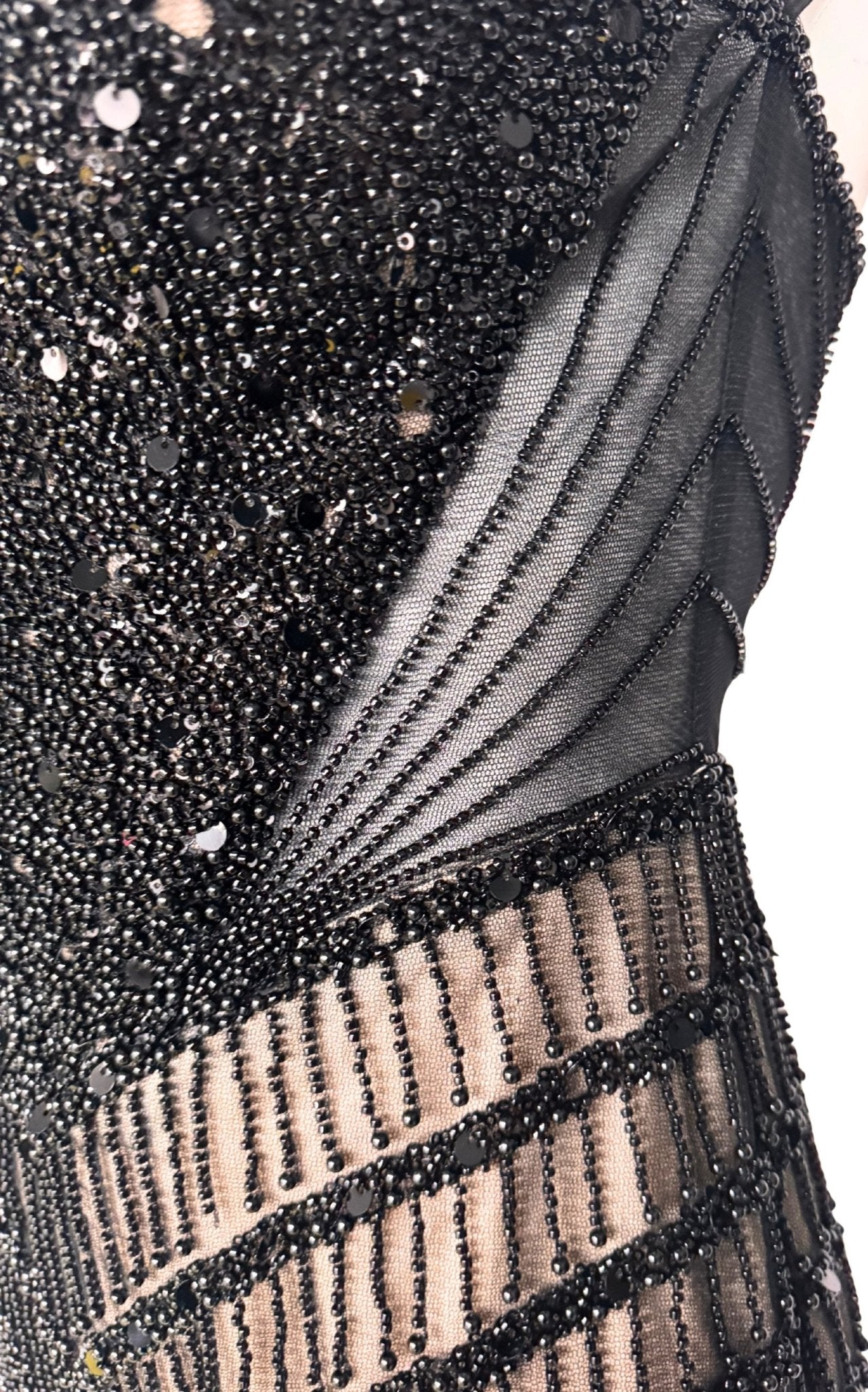 Cult Moda Black Strapless Beaded Fitted Dress Corset Bodice Maxi Formal Gown Dress - Runway Catalog