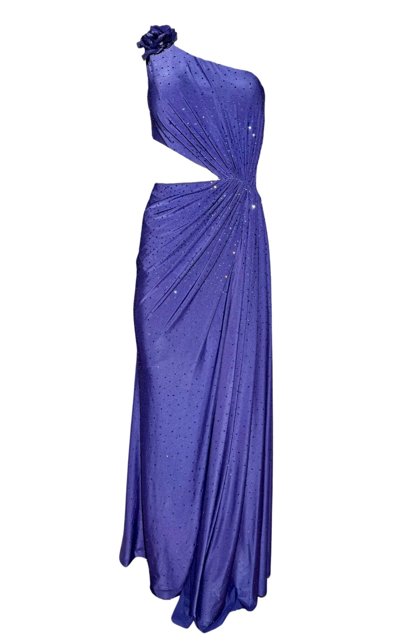 Cult Moda Crystal Embellished Cutout Blue Cocktail Dress - Runway Catalog