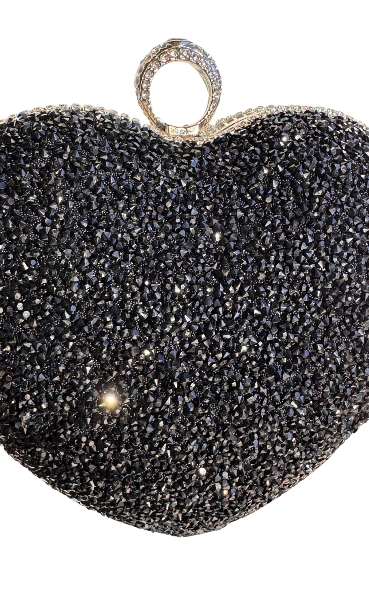 Cult Moda Crystal Fringe Heart Clutch - Runway Catalog