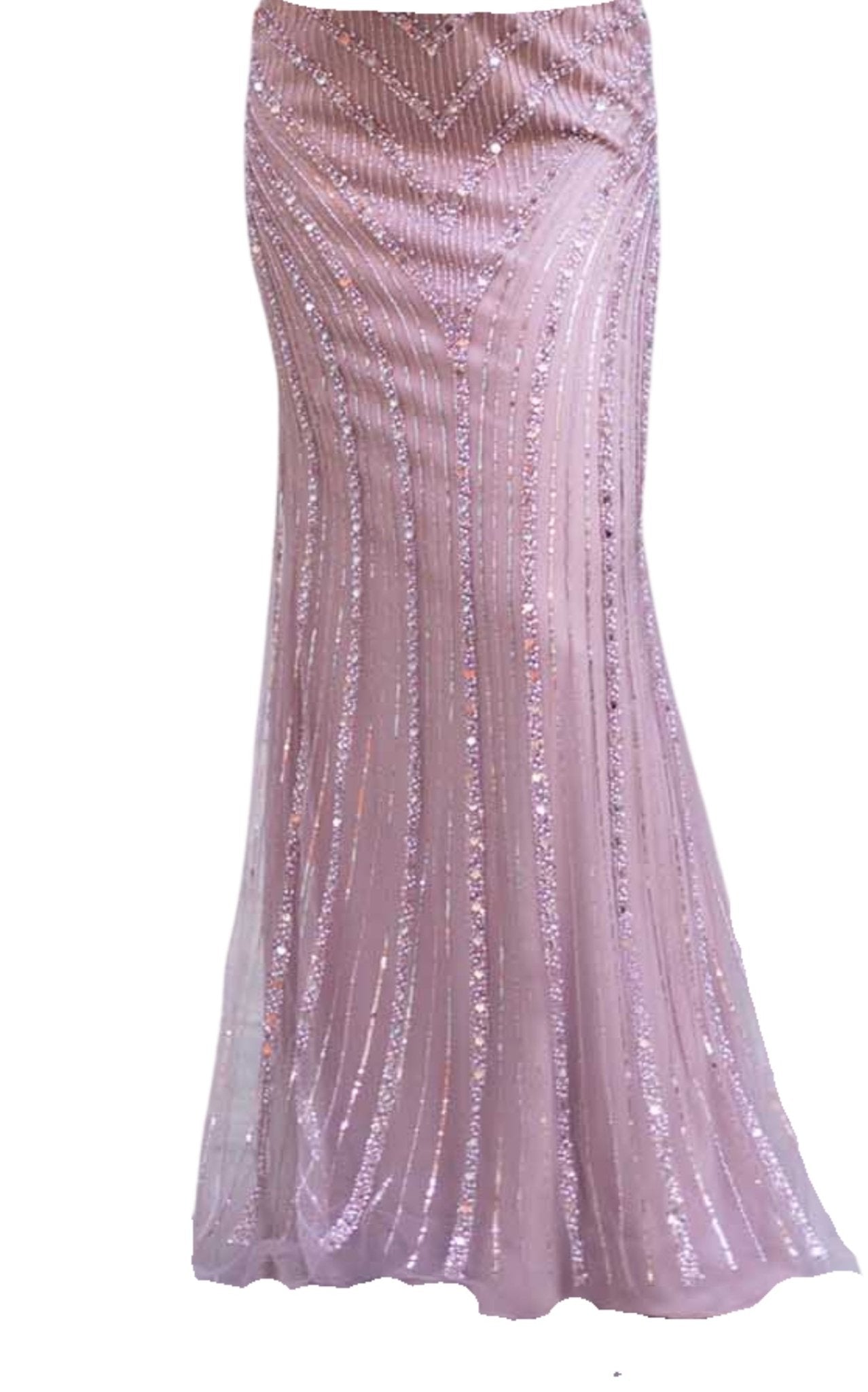 Cult Moda Formal Pink Dress V Plunge Neckline Strapless Beaded Fitted Dress - Runway Catalog
