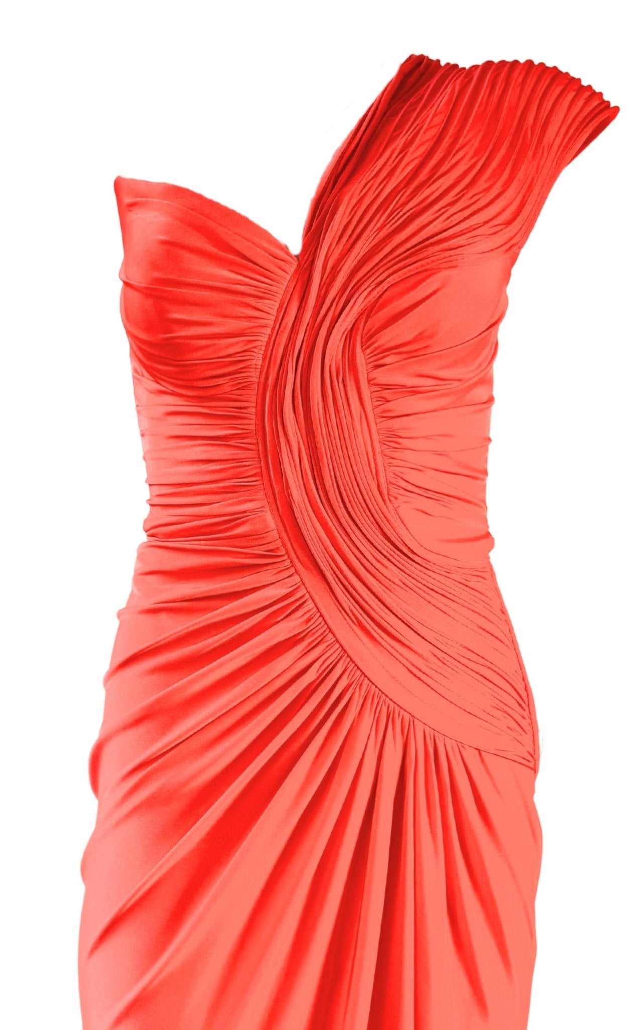 Cult Moda Gilded Waves One - Shoulder Orange Party Cocktail Dress - Runway Catalog