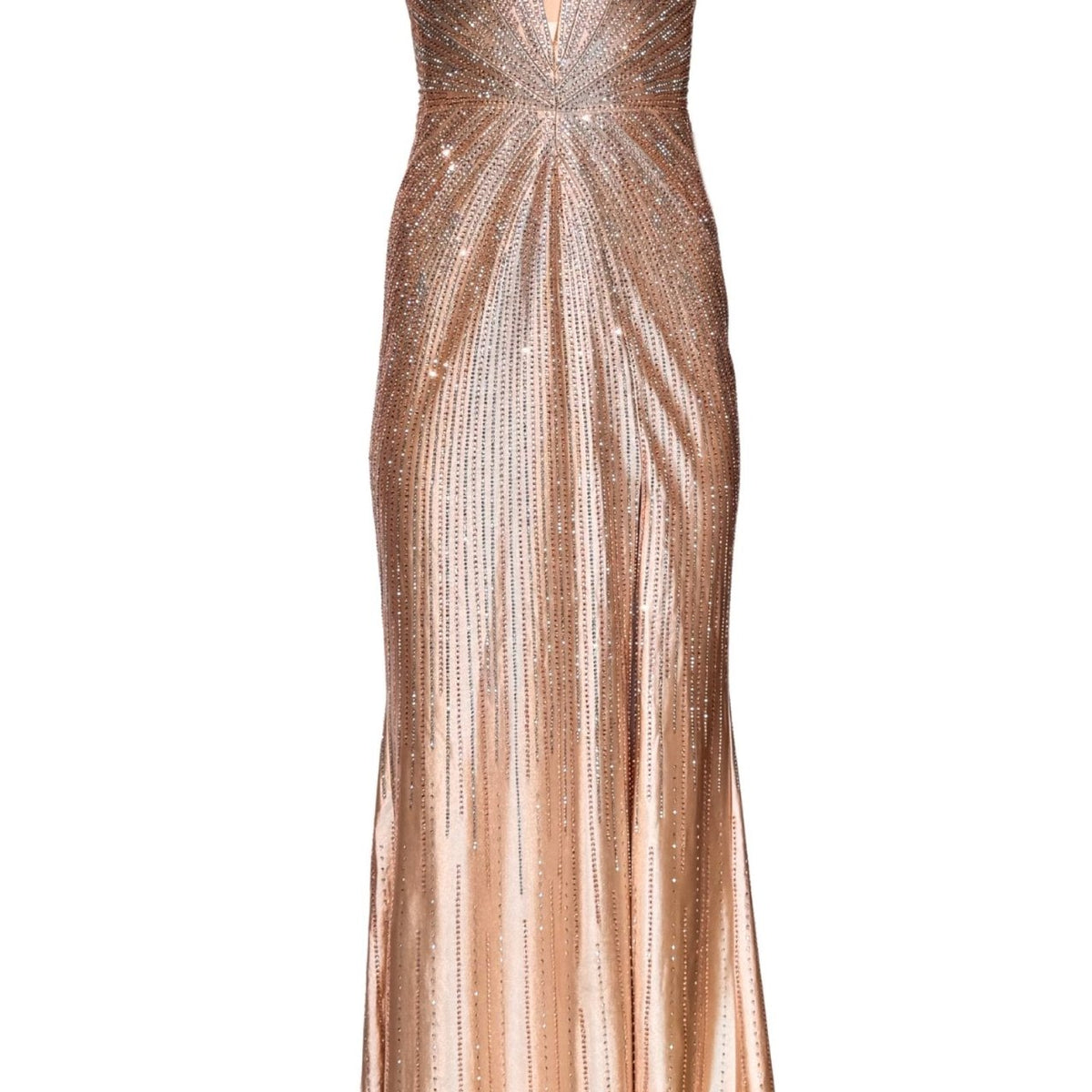 gold plunge sequin dress Women's Venusia Pegged Plunge Neck Sequin Ankle Length Dress 0/1/2/3/Customize Gold MEAN BLVD Gold / Customize