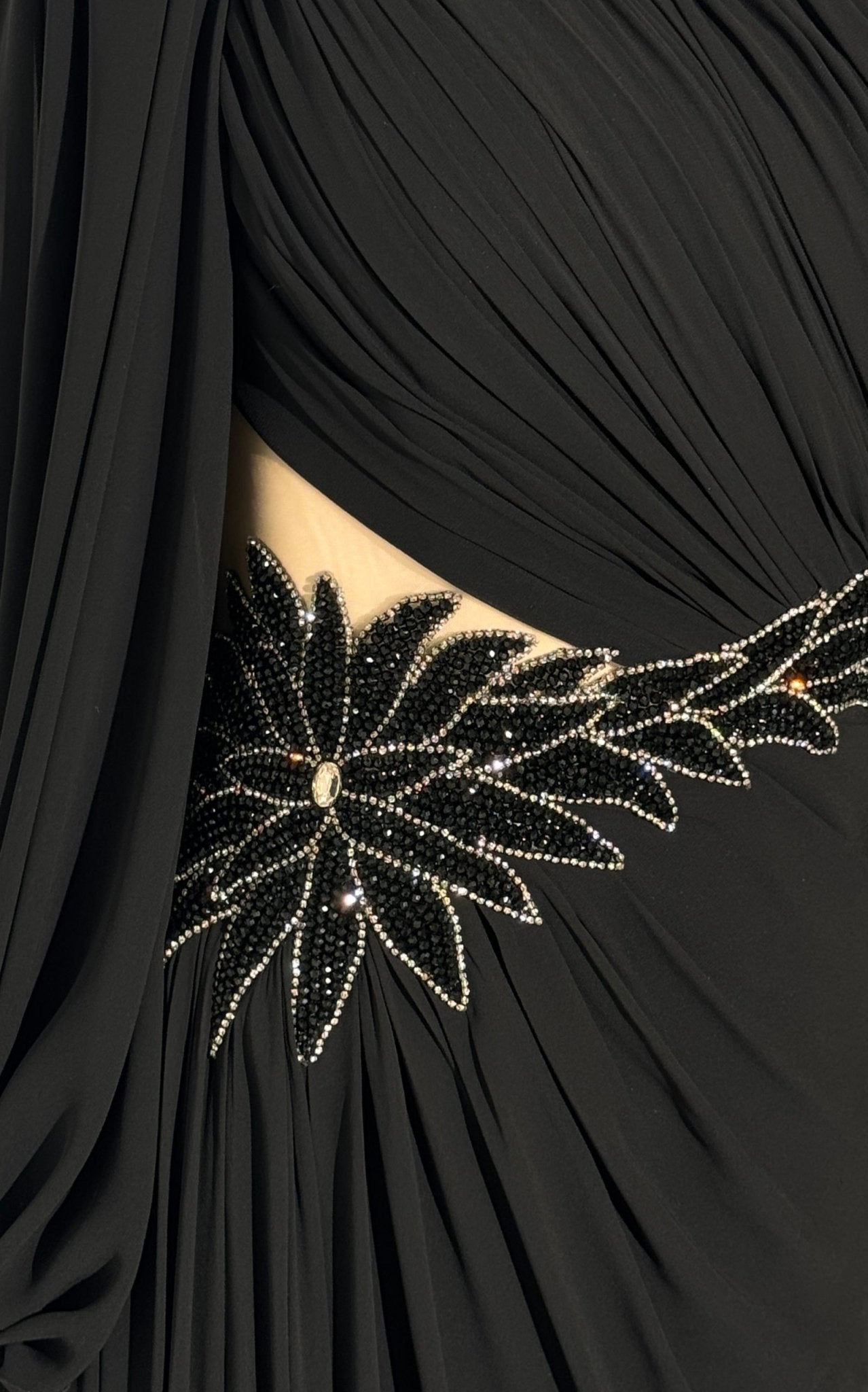 Cult Moda One - Shoulder Long Sleeve Chiffon Gown - Runway Catalog