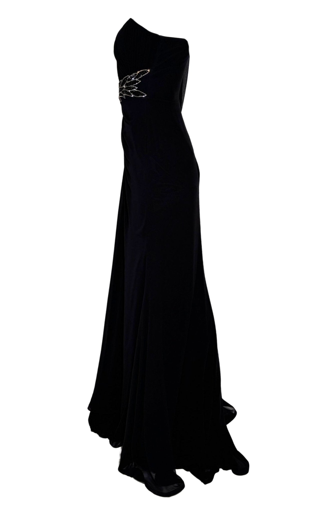 Cult Moda One - Shoulder Long Sleeve Chiffon Gown - Runway Catalog