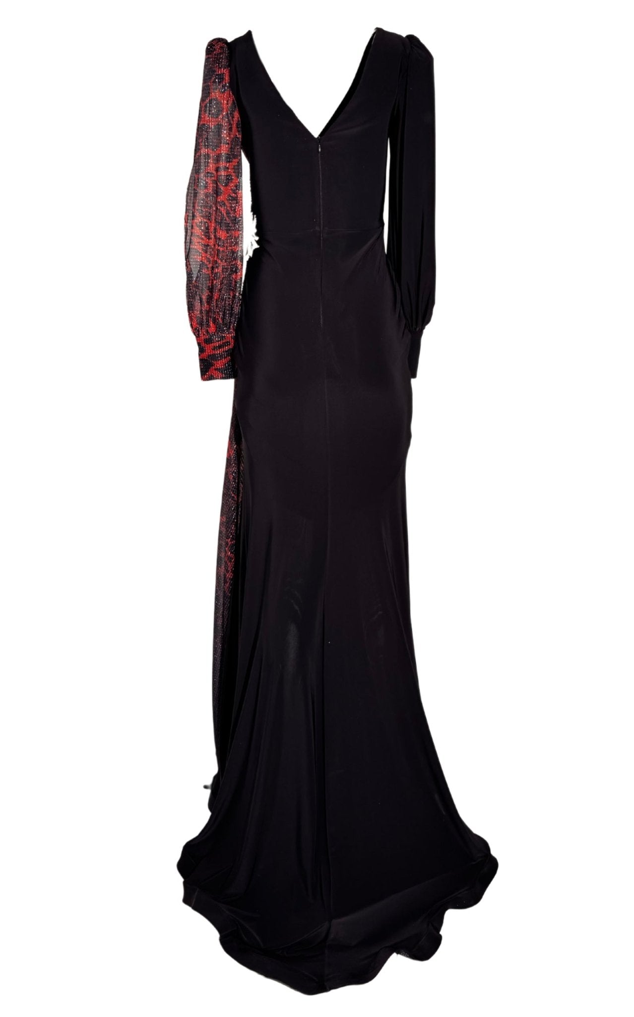Cult Moda V - neck Leopard Pattern Evening Cocktail Gown - Runway Catalog